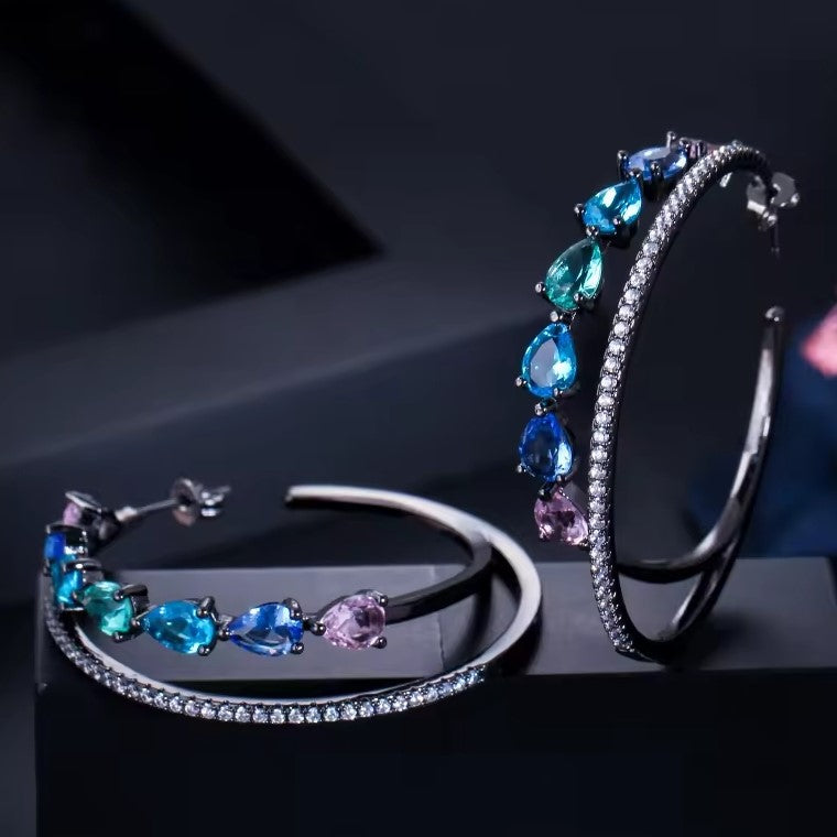 MULTICOLOR HARPER1 ZIRCONIA EARRINGS