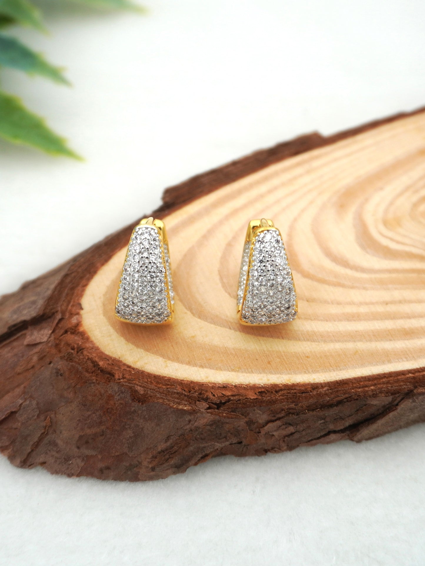 WHITE CYRA ZIRCONIA HOOPS
