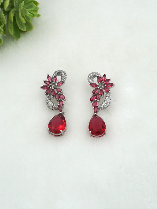 RED HAZE ZIRCONIA EARRINGS