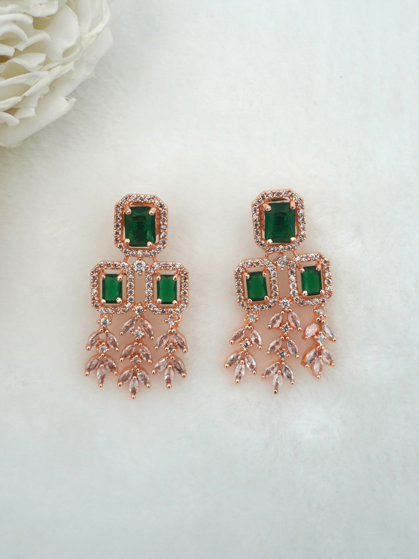 GREEN QUINN ZIRCONIA EARRINGS