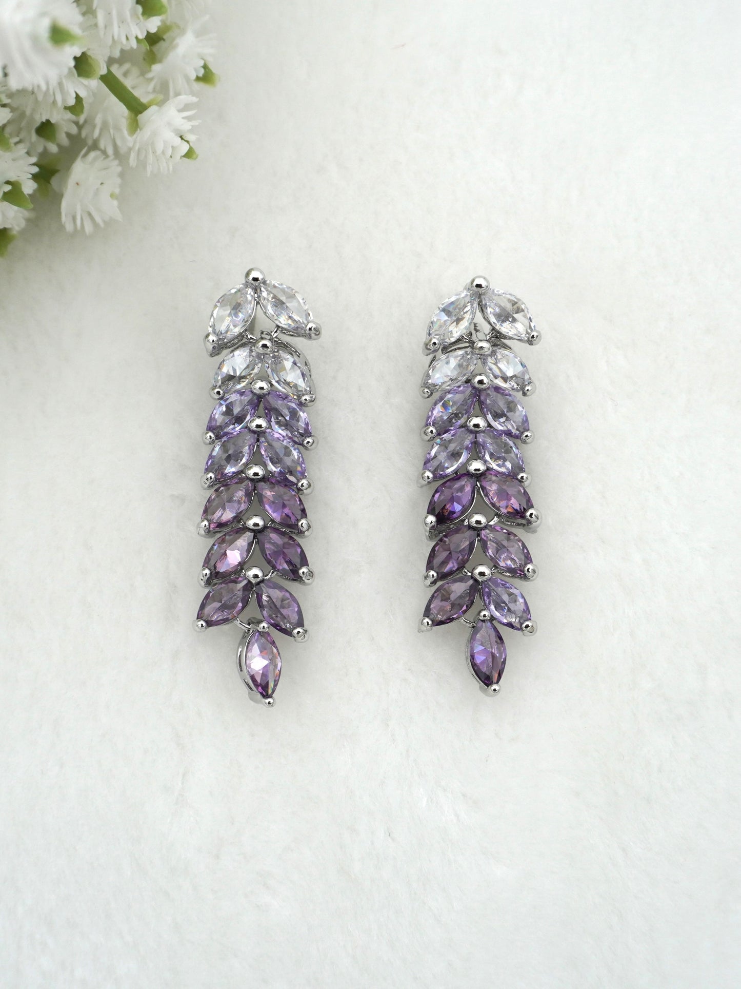 PURPLE KATIE ZIRCONIA EARRINGS