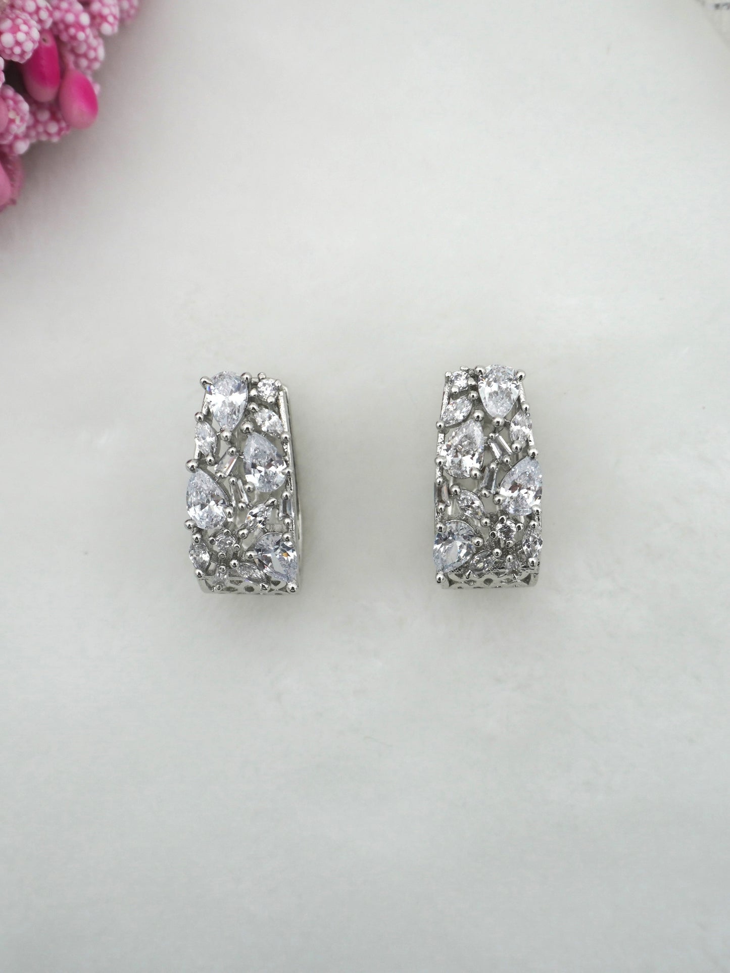 SILVER RANA ZIRCONIA EARRINGS