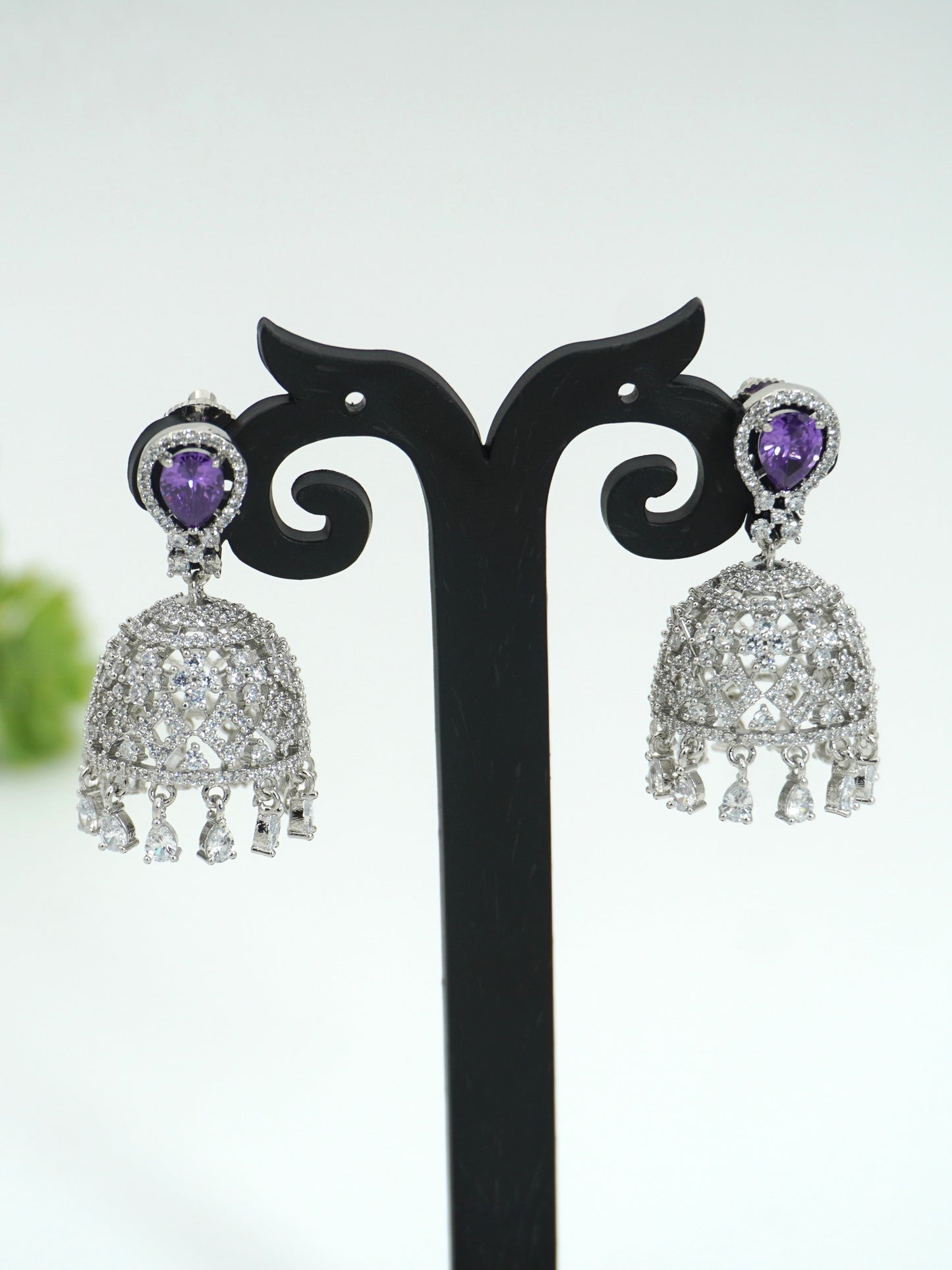 PURPLE MAYA ZIRCONIA JHUMKIS