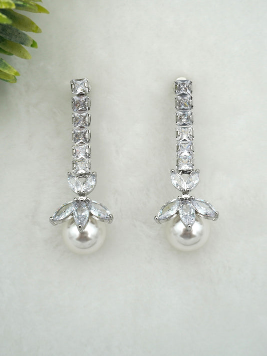 SILVER ALESSA ZIRCONIA EARRINGS