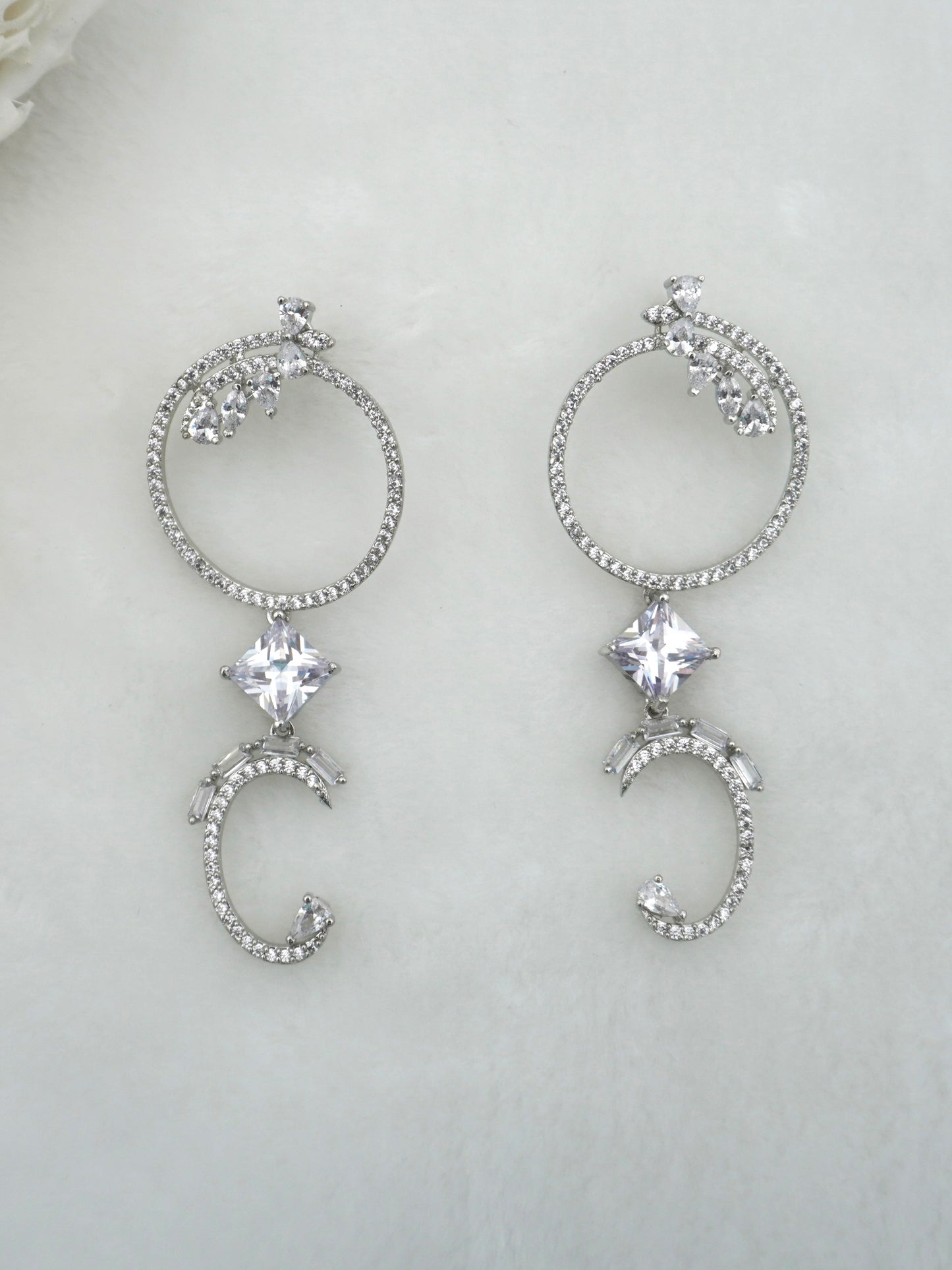 WHITE AMERICAN DIAMOND EARRINGS FOR WOMEN | JEWELS OF IVA