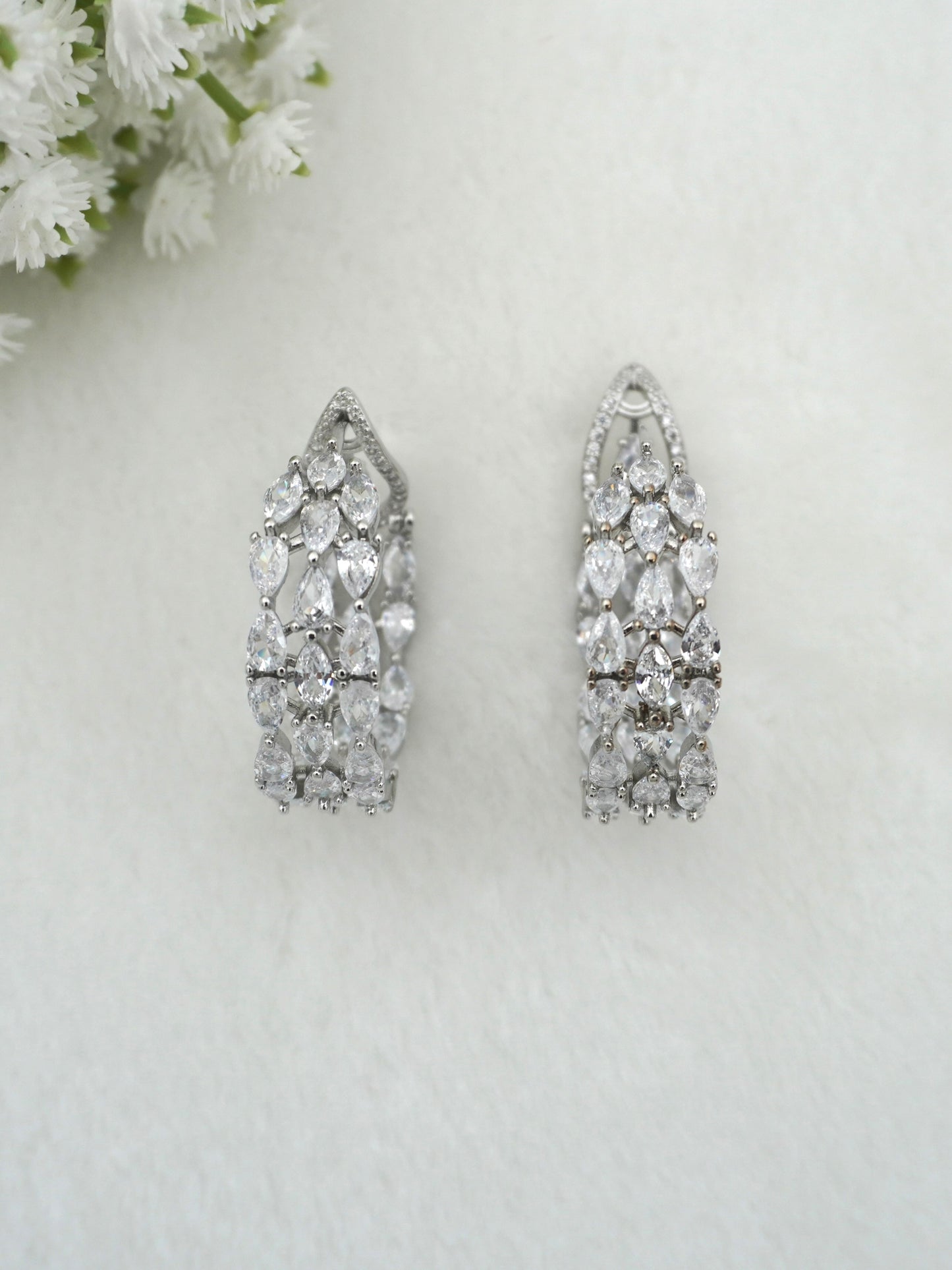 SILVER ELANA ZIRCONIA EARRINGS