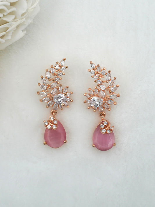 PINK LILA ZIRCONIA EARRINGS