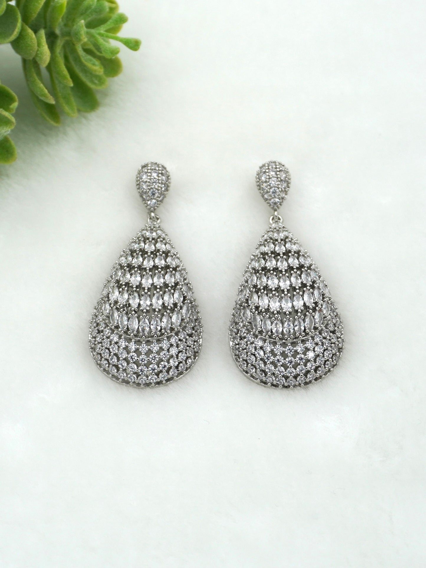 SILVER REINA ZIRCONIA EARRINGS
