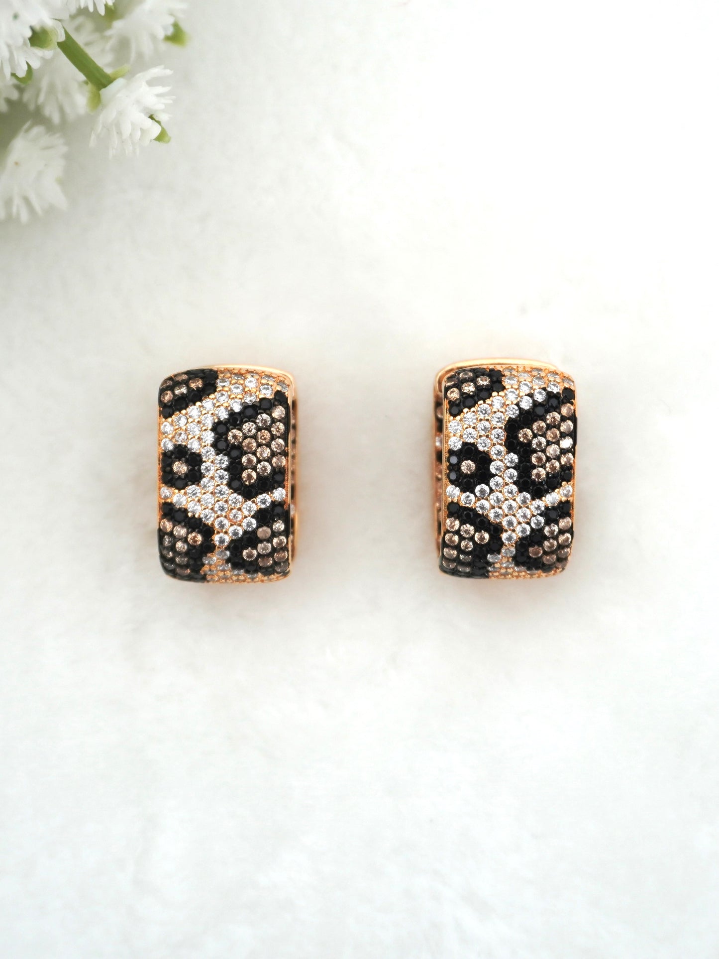 GOLD LEOPARD2 ZIRCONIA EARRINGS