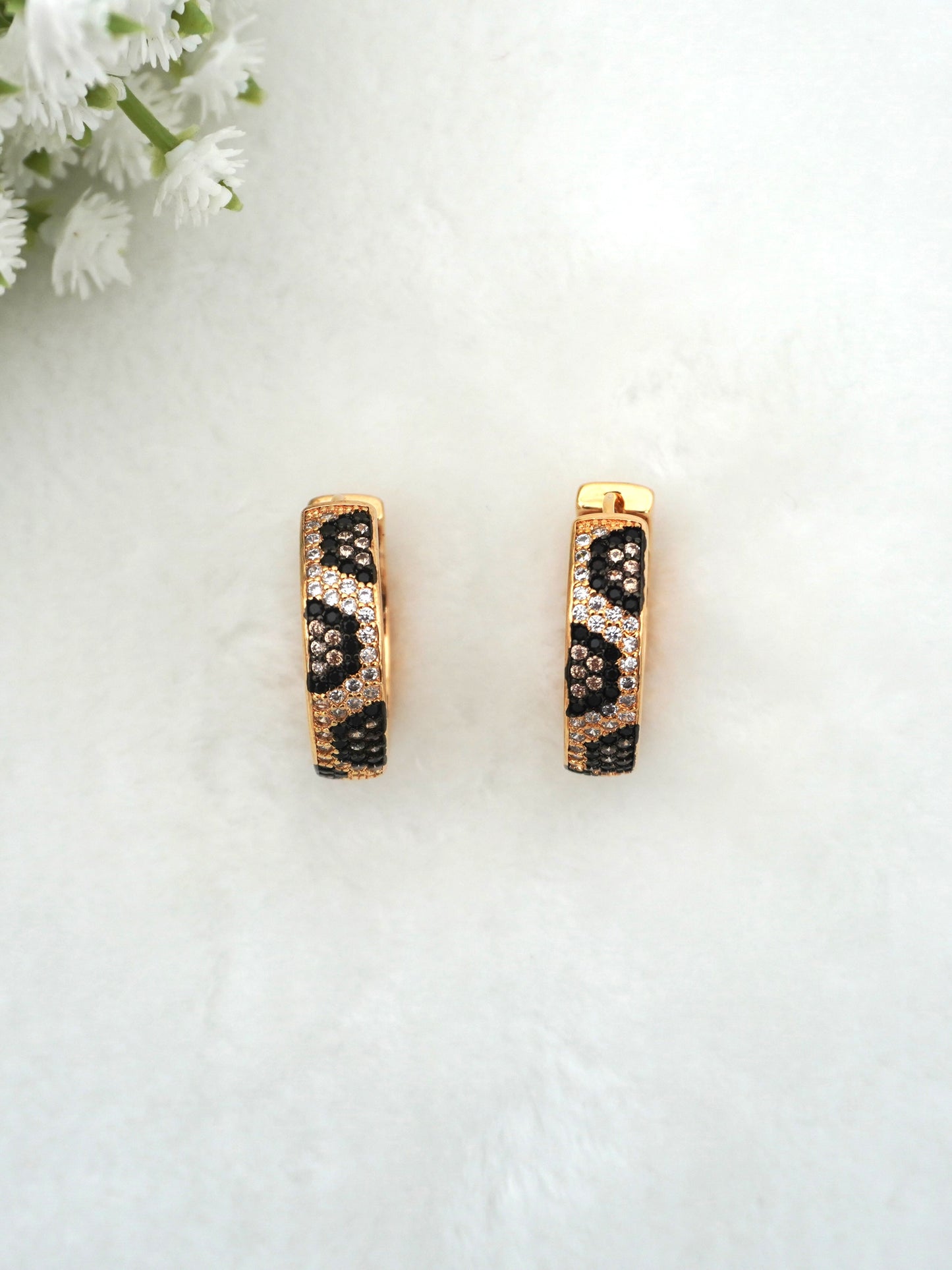 GOLD LEOPARD1 ZIRCONIA EARRINGS