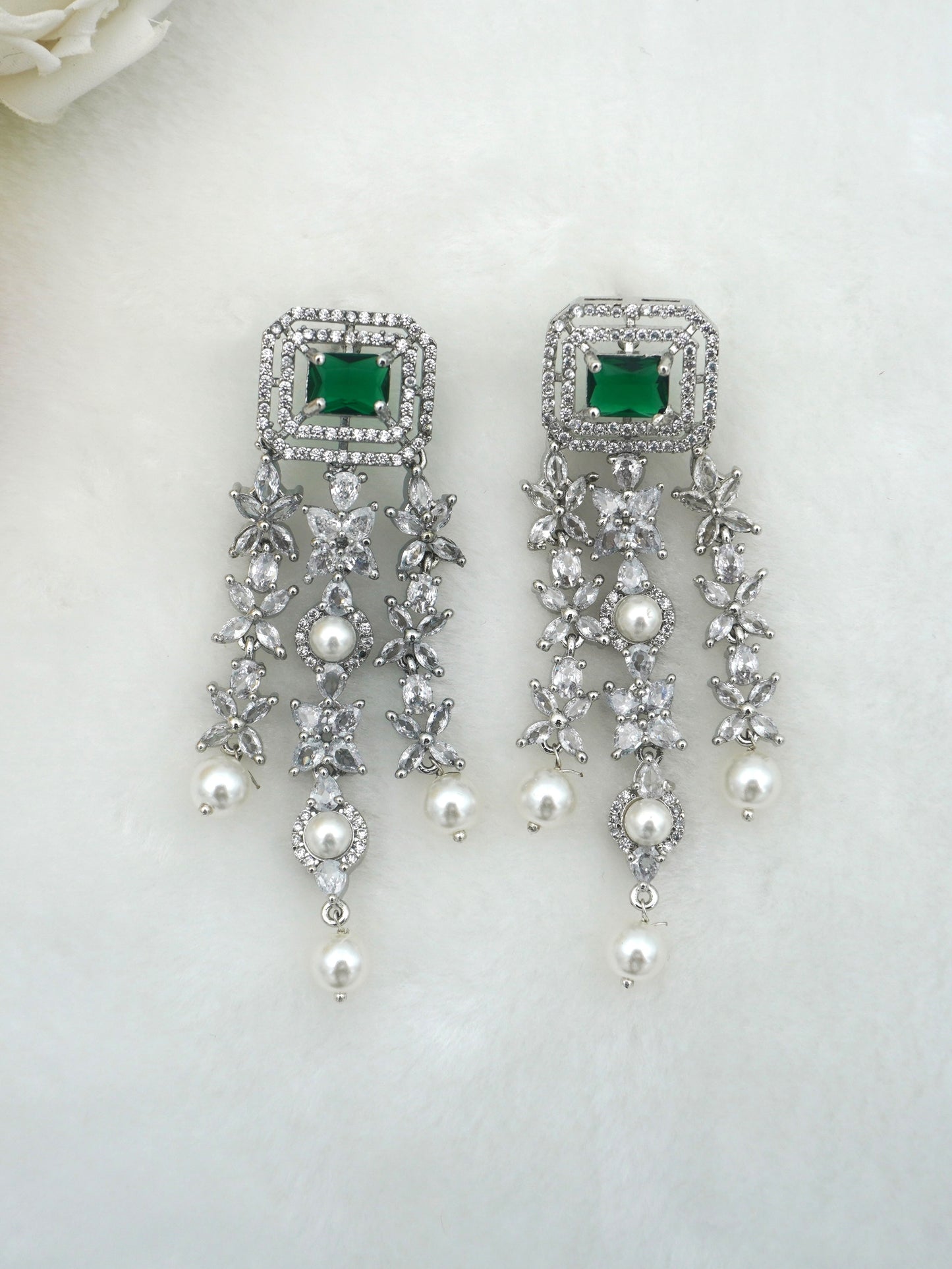 GREEN EMILY ZIRCONIA EARRINGS