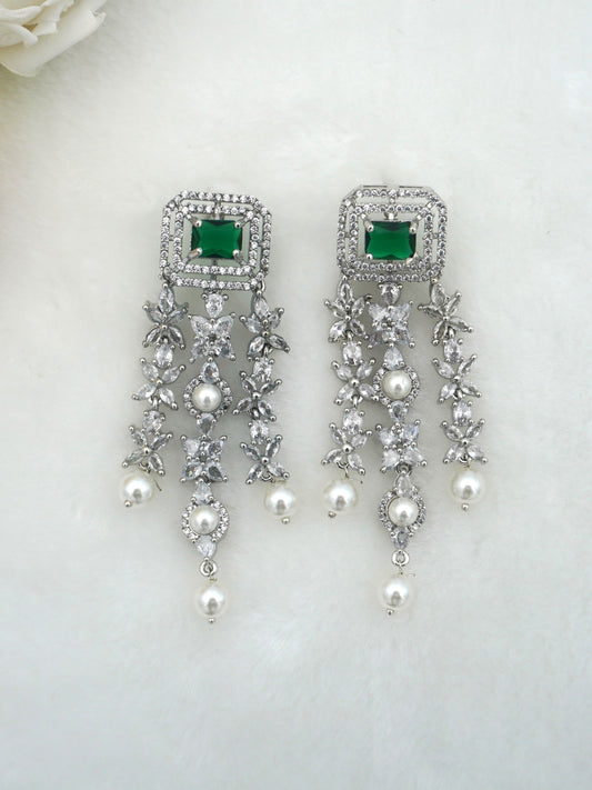 GREEN EMILY ZIRCONIA EARRINGS