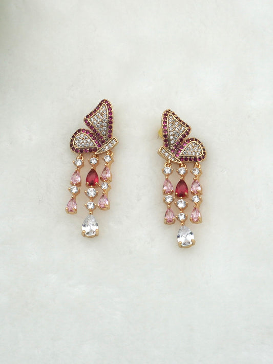 PINK MAEVE ZIRCONIA EARRINGS