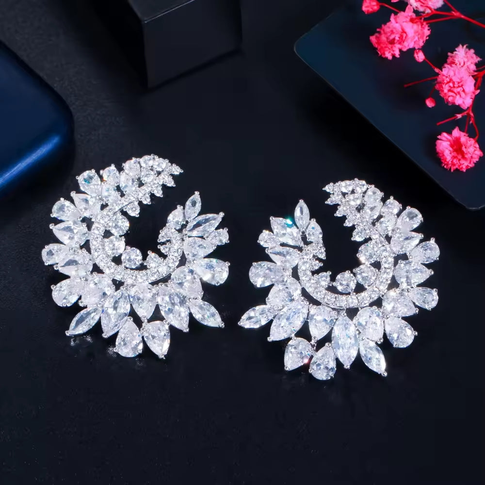 SILVER KYLIE ZIRCONIA EARRINGS