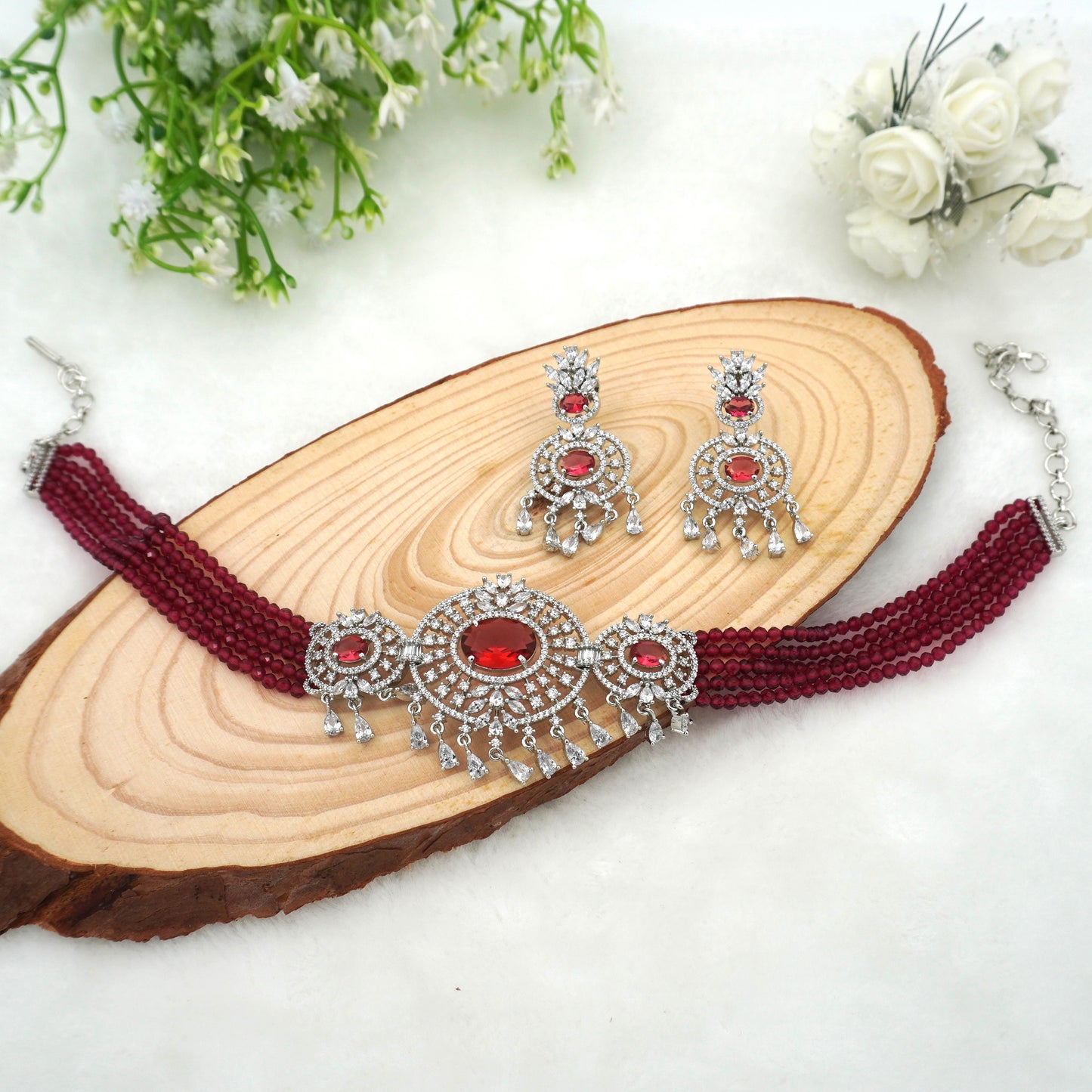RED JUDY CHOKER SET