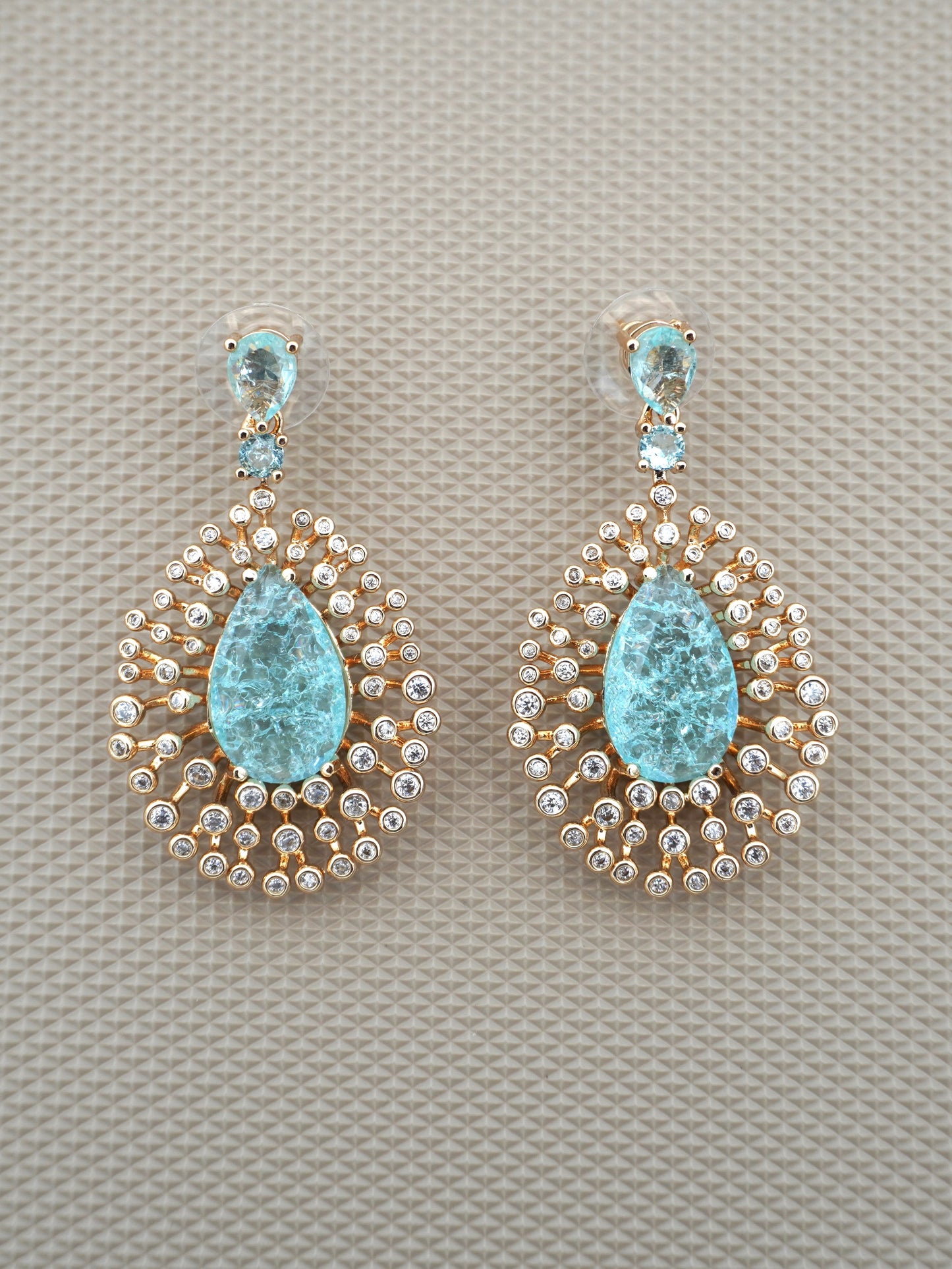 TURQUOISE MEGAN ZIRCONIA EARRINGS