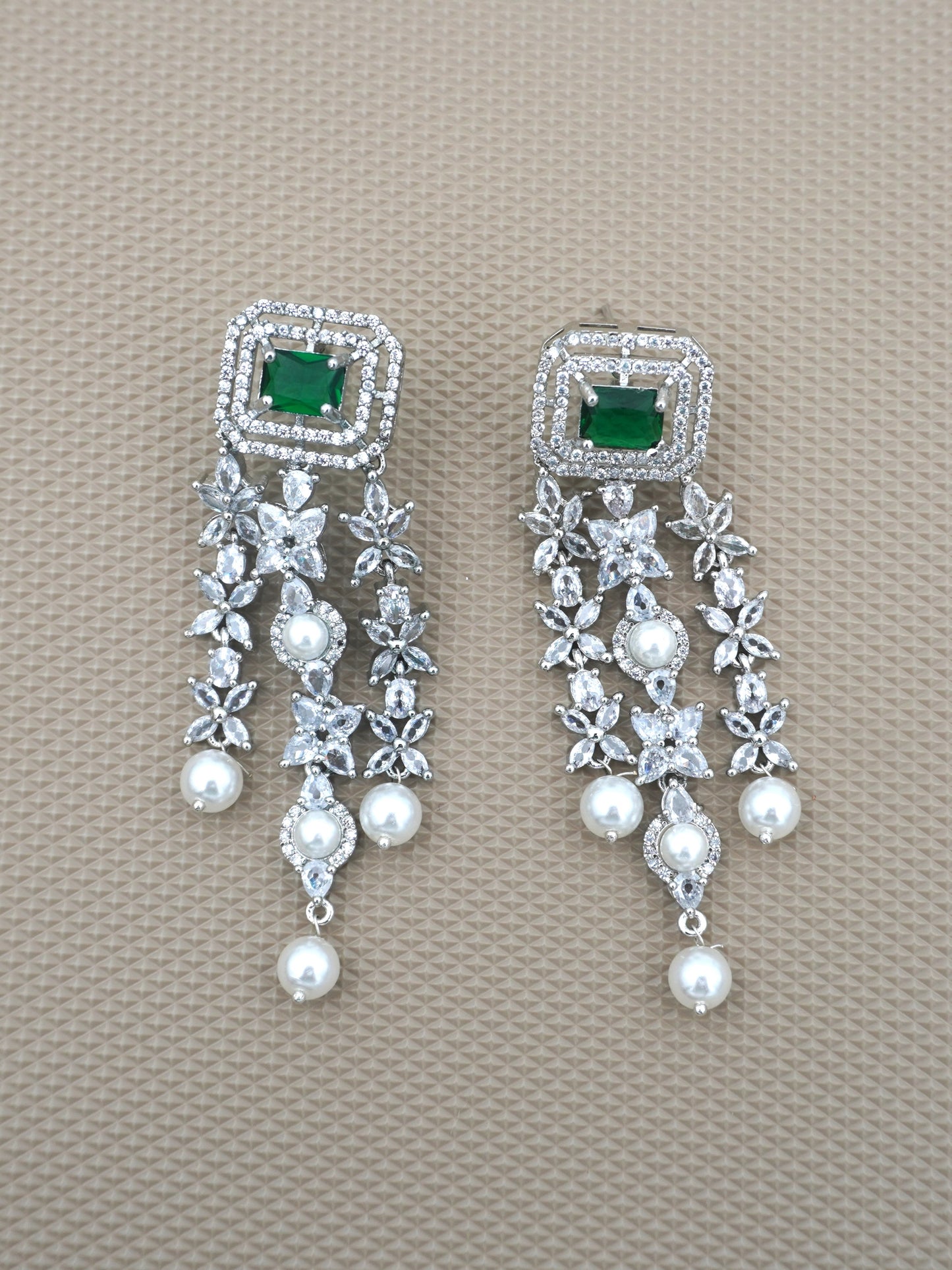 GREEN EMILY ZIRCONIA EARRINGS