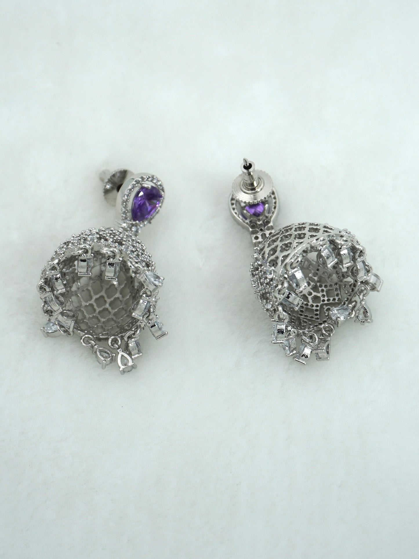 PURPLE MAYA ZIRCONIA JHUMKIS