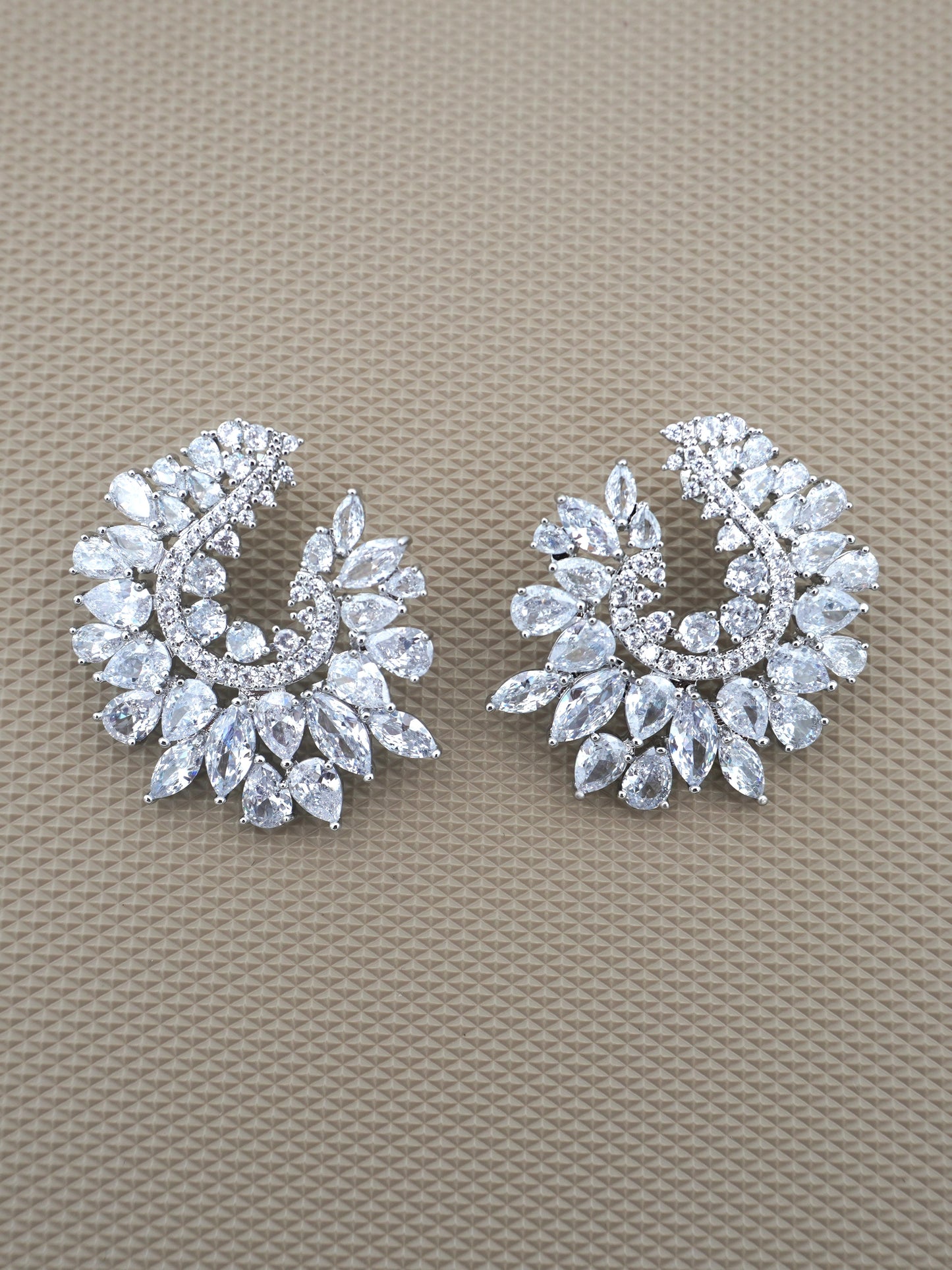 SILVER KYLIE ZIRCONIA EARRINGS