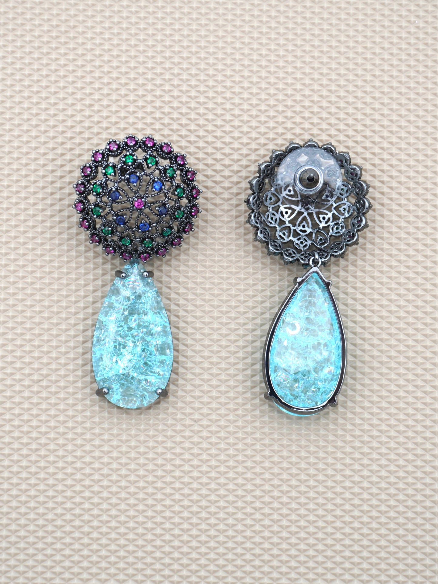 TURQUOISE REMY ZIRCONIA EARRINGS