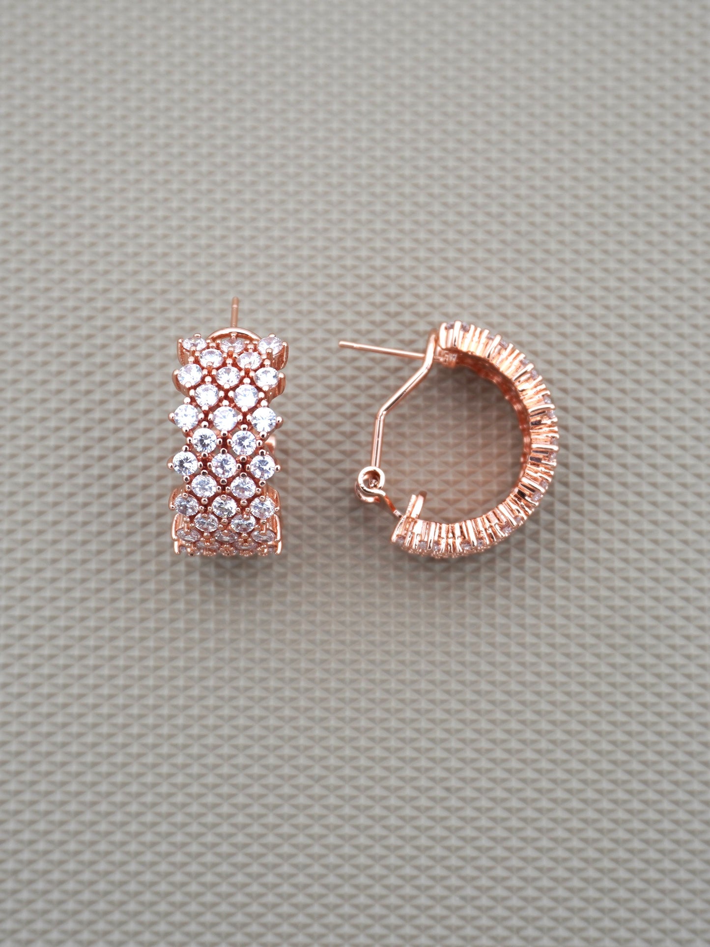 ROSE GOLD CHERYL ZIRCONIA EARRINGS