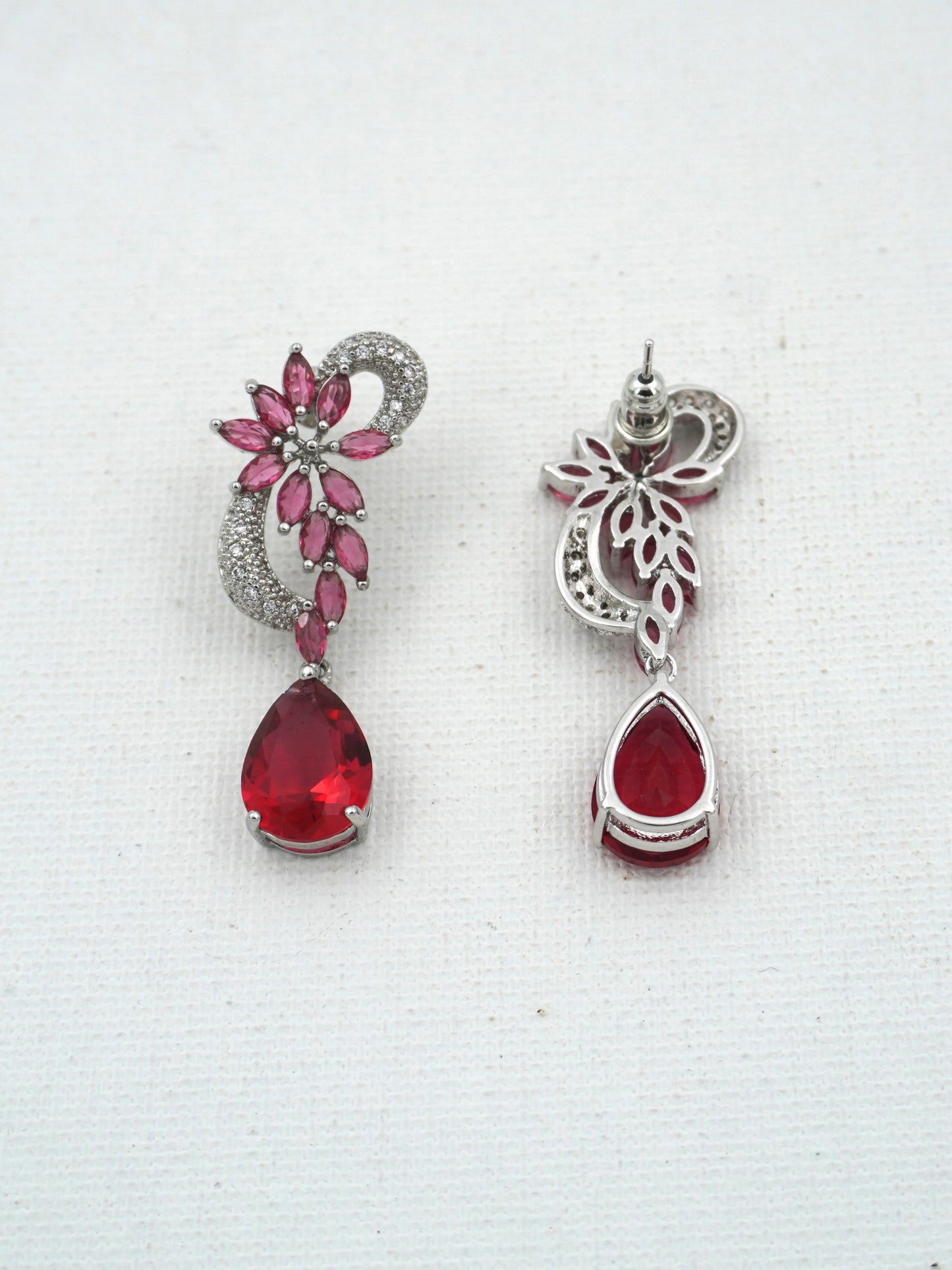 RED HAZE ZIRCONIA EARRINGS