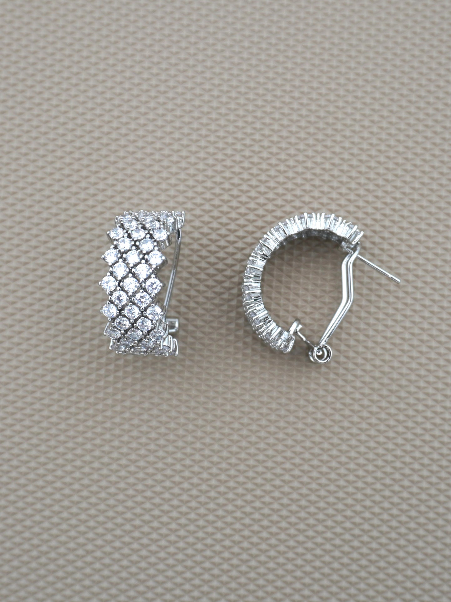 SILVER CHERYL ZIRCONIA EARRINGS