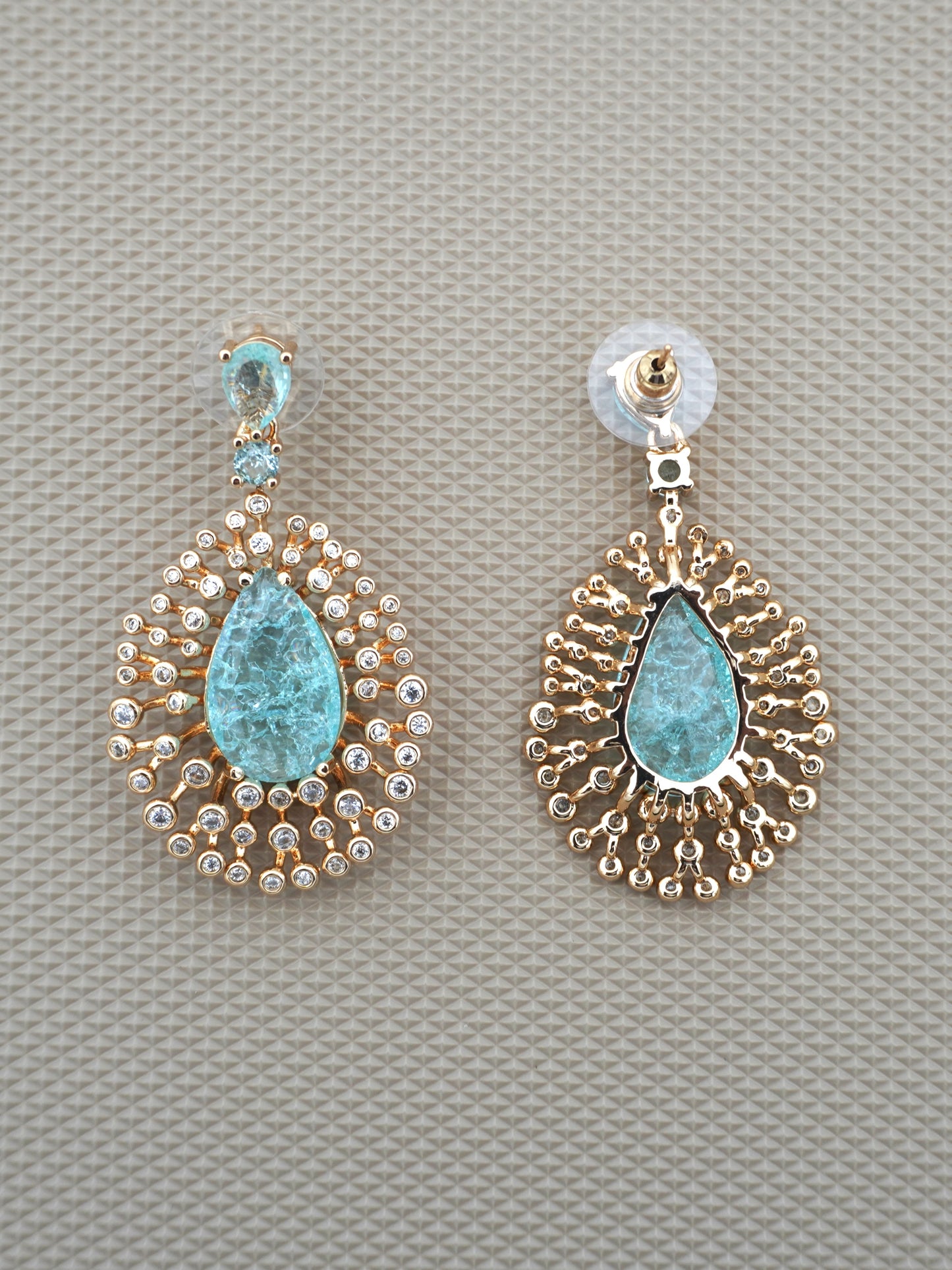 TURQUOISE MEGAN ZIRCONIA EARRINGS