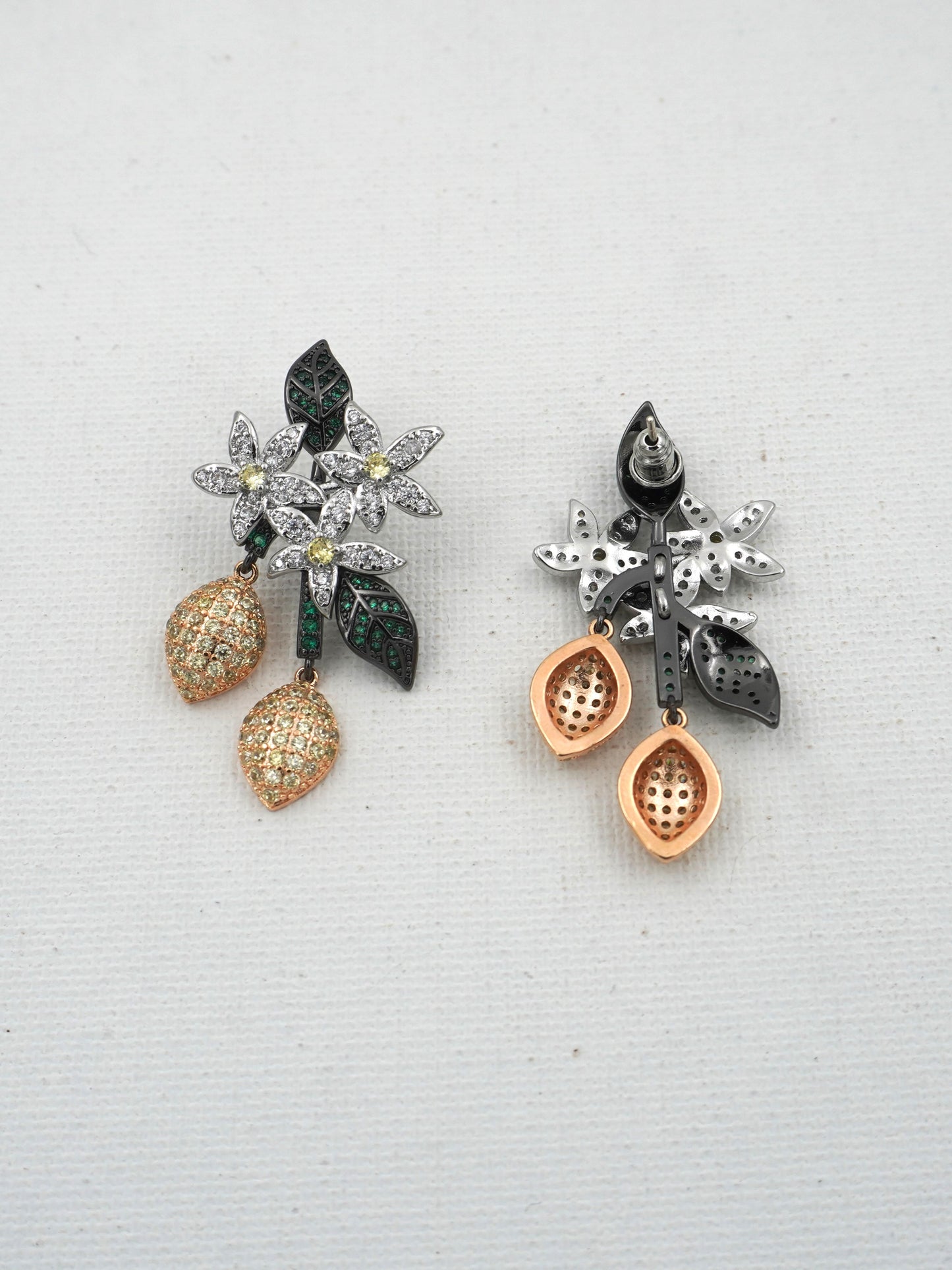 MULTICOLOR CLOVER ZIRCONIA EARRINGS