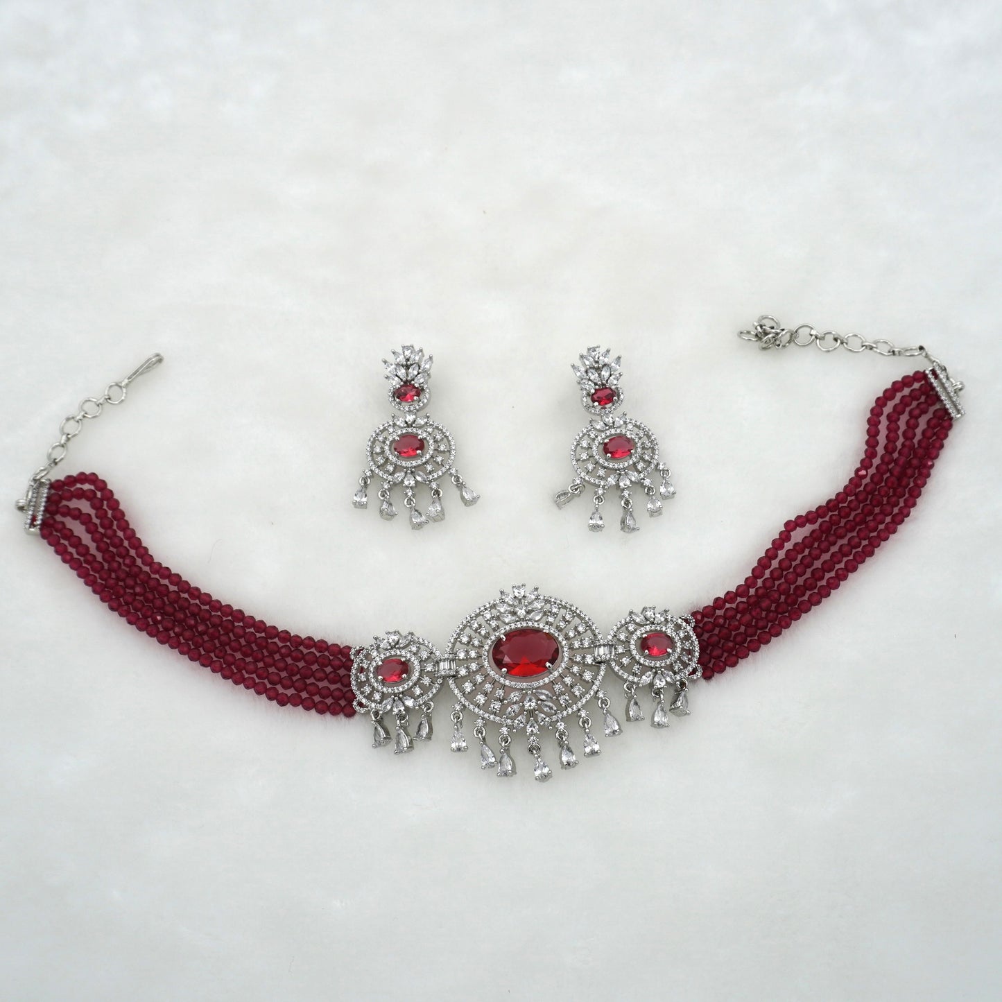 RED JUDY CHOKER SET