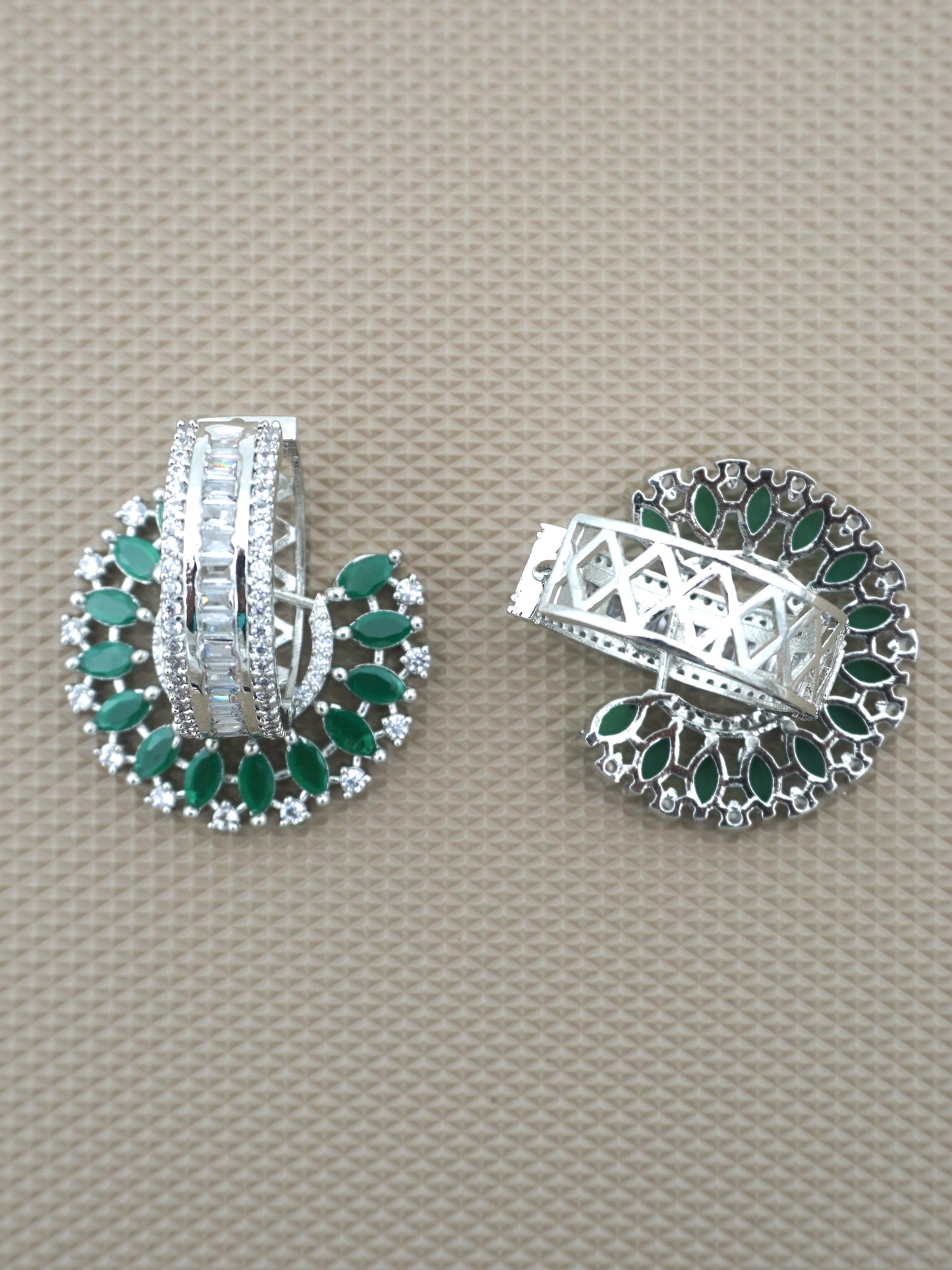 GREEN AVERY HOOP EARRINGS