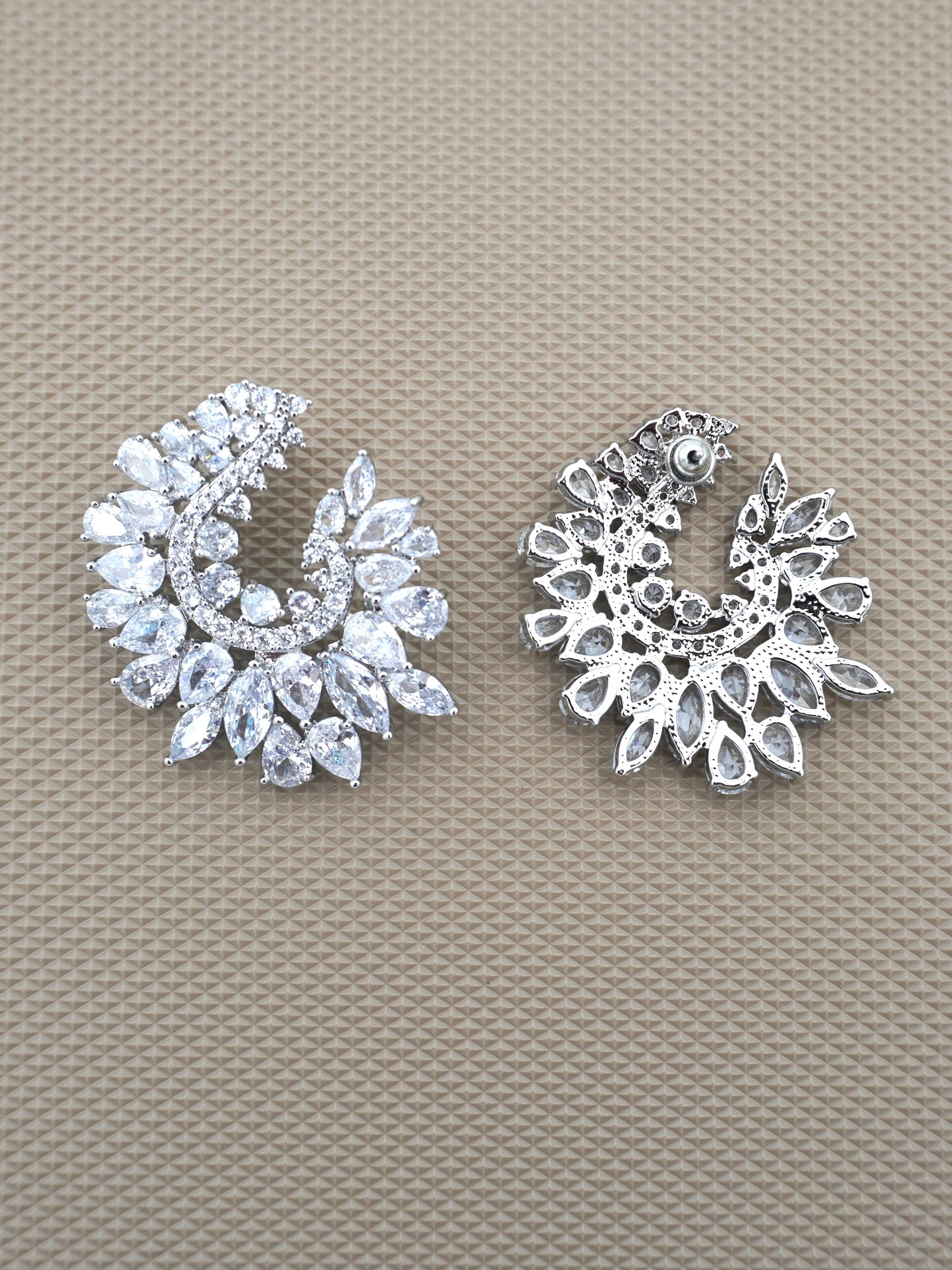 SILVER KYLIE ZIRCONIA EARRINGS