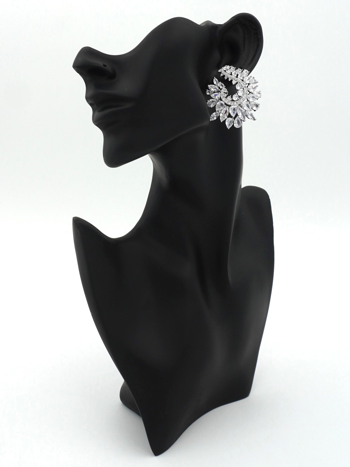 SILVER KYLIE ZIRCONIA EARRINGS