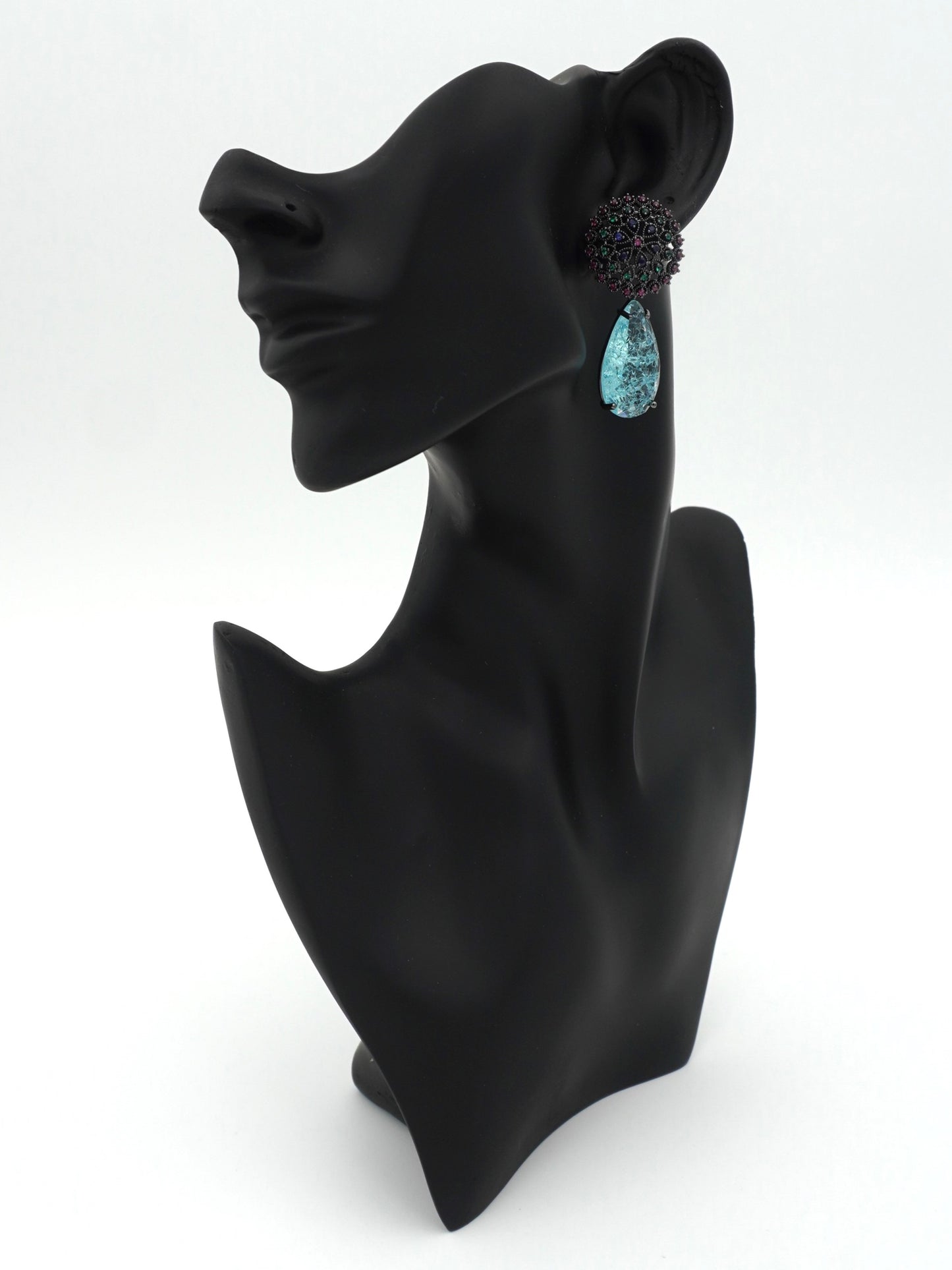 TURQUOISE REMY ZIRCONIA EARRINGS