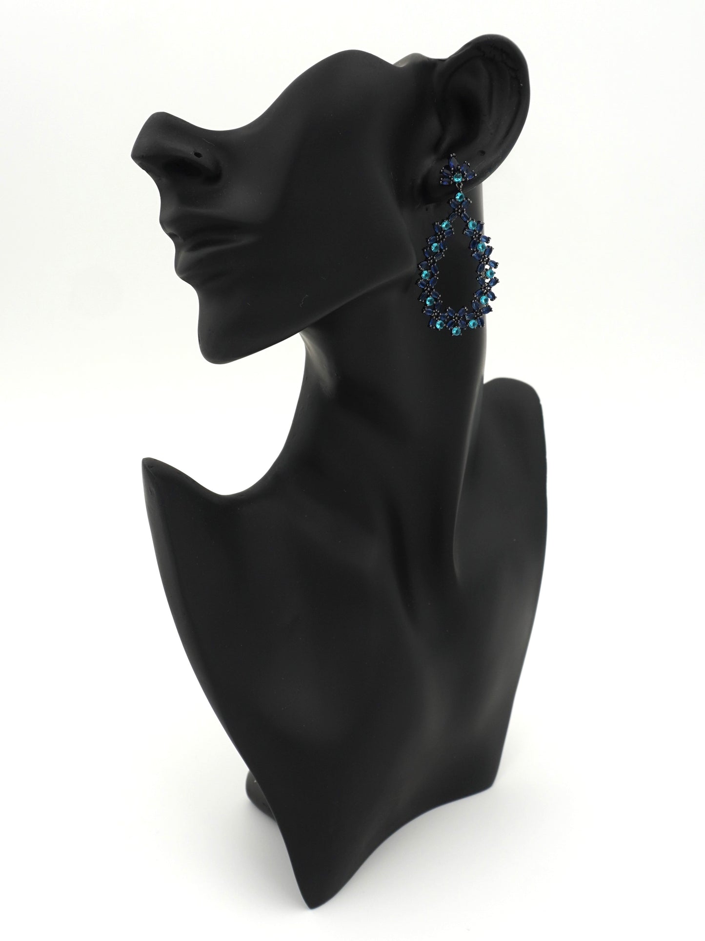 BLUE RHEA ZIRCONIA EARRINGS