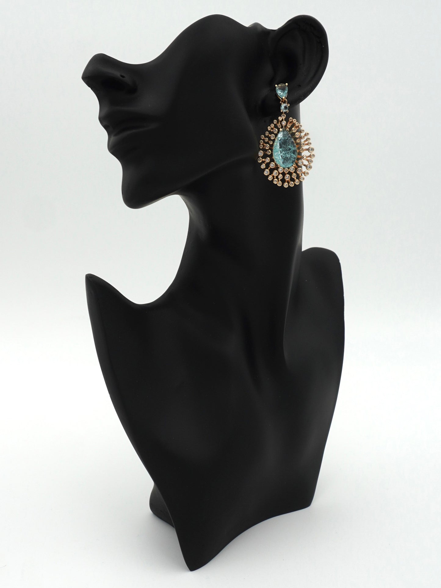 TURQUOISE MEGAN ZIRCONIA EARRINGS