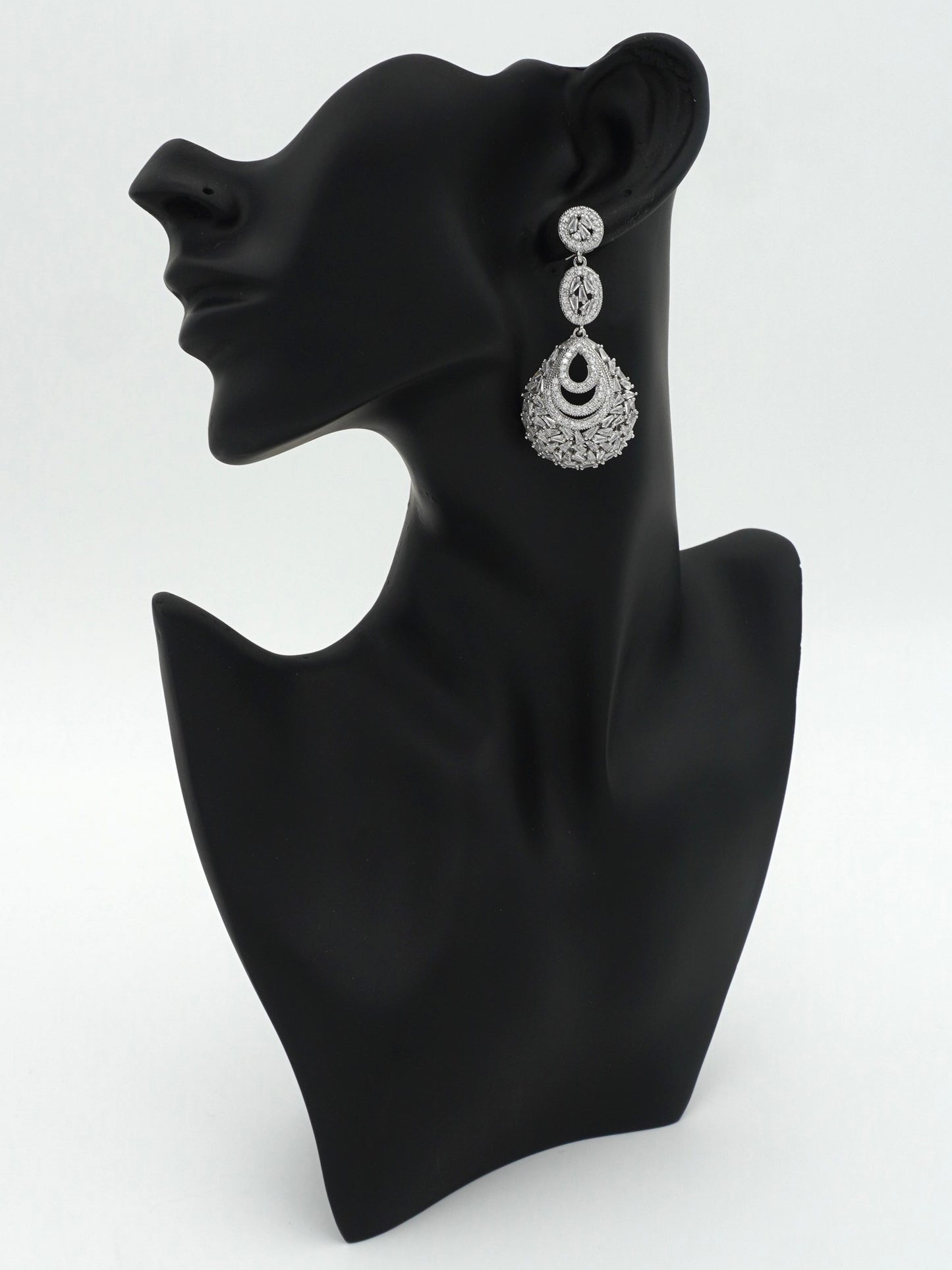 SILVER KELSEY ZIRCONIA EARRINGS