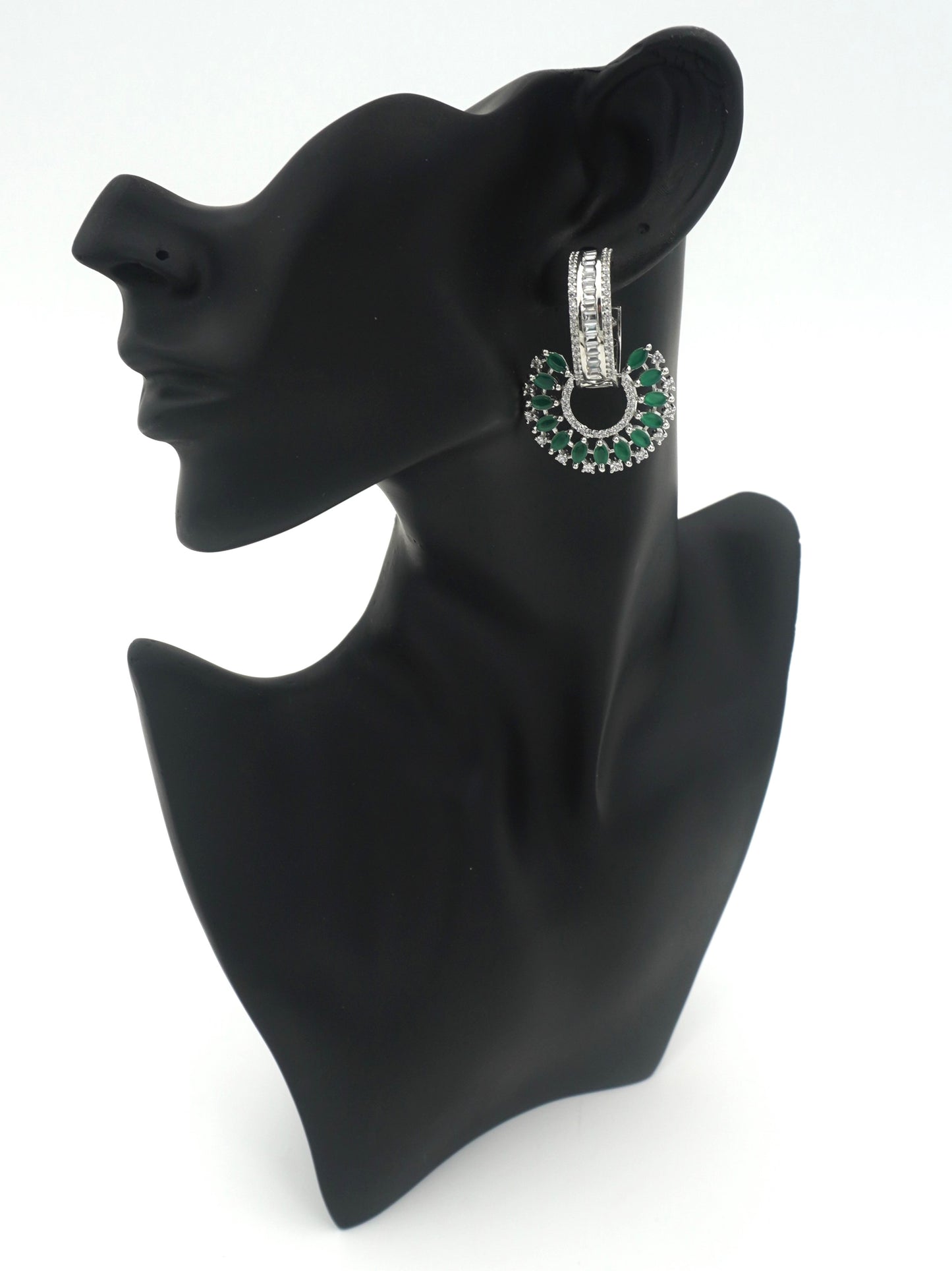 GREEN AVERY HOOP EARRINGS
