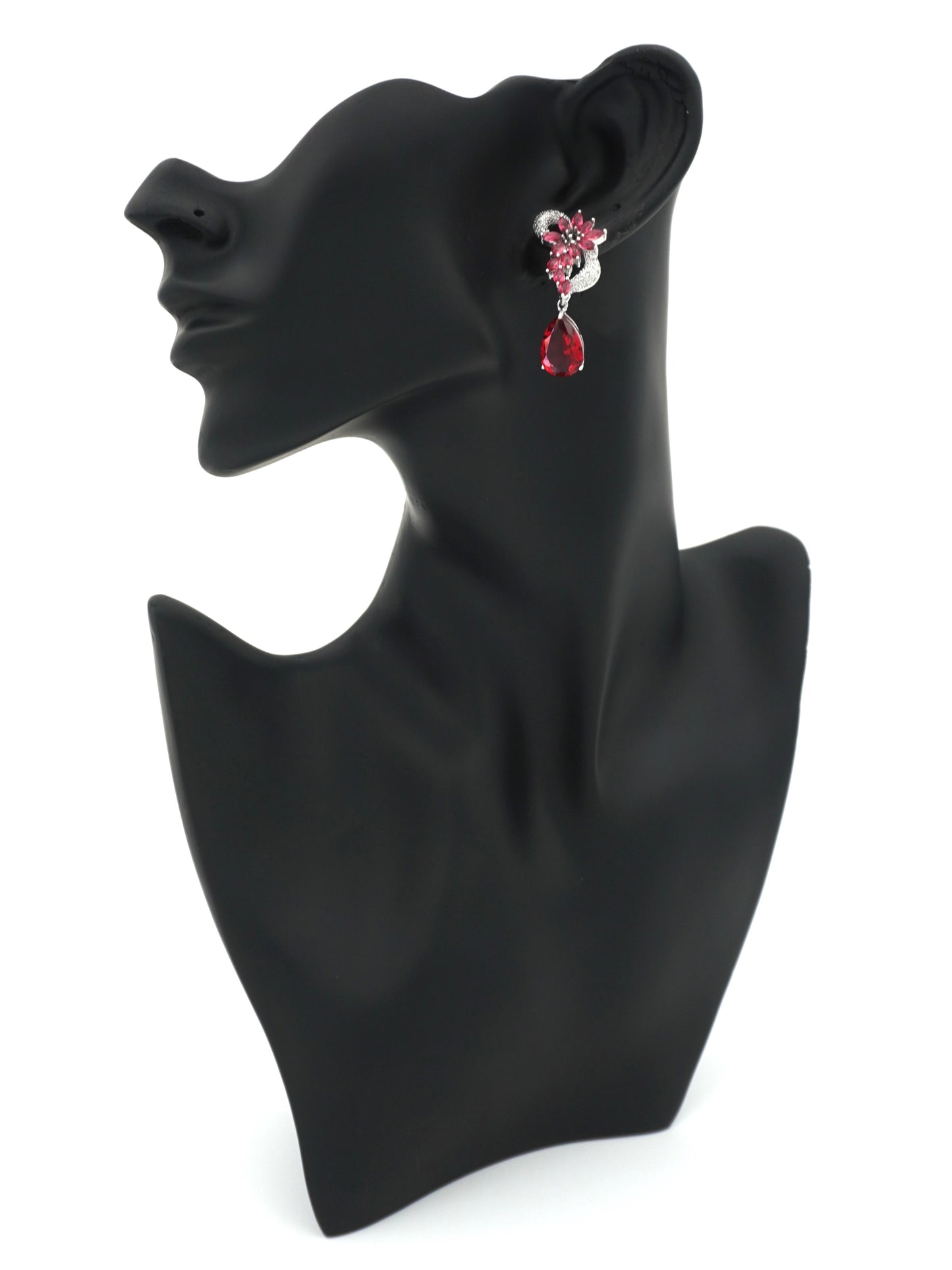 RED HAZE ZIRCONIA EARRINGS