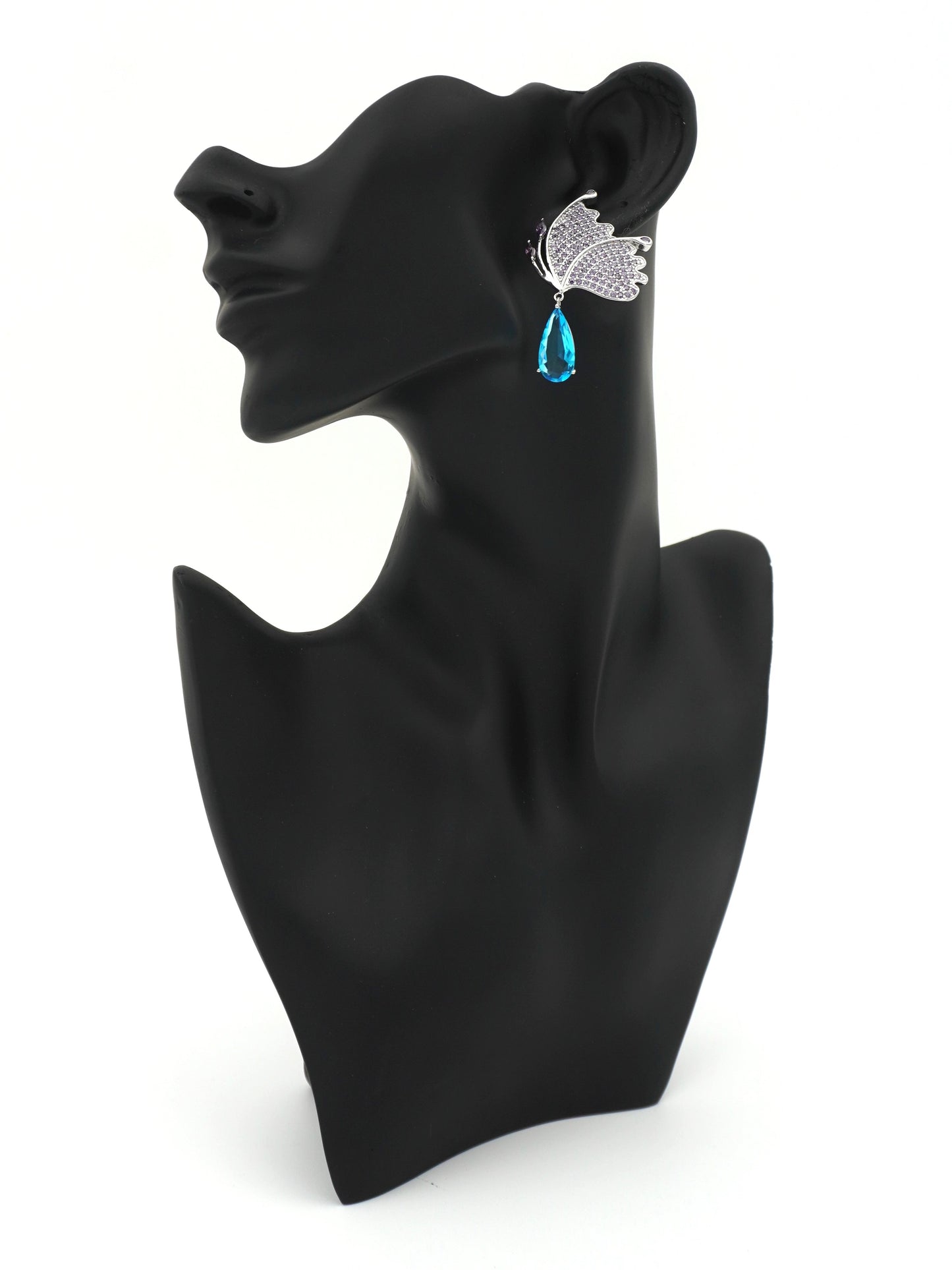 BLUE ROSALIE ZIRCONIA EARRINGS