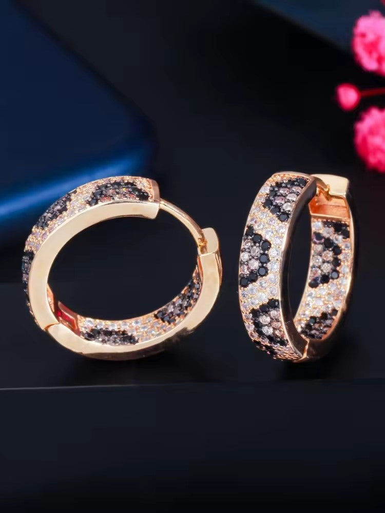 GOLD LEOPARD1 ZIRCONIA EARRINGS