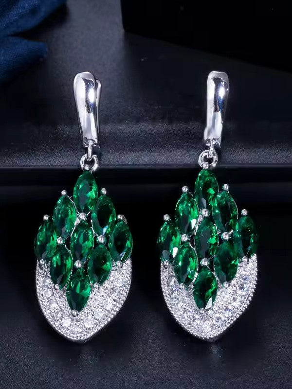 GREEN ADINA ZIRCONIA EARRINGS