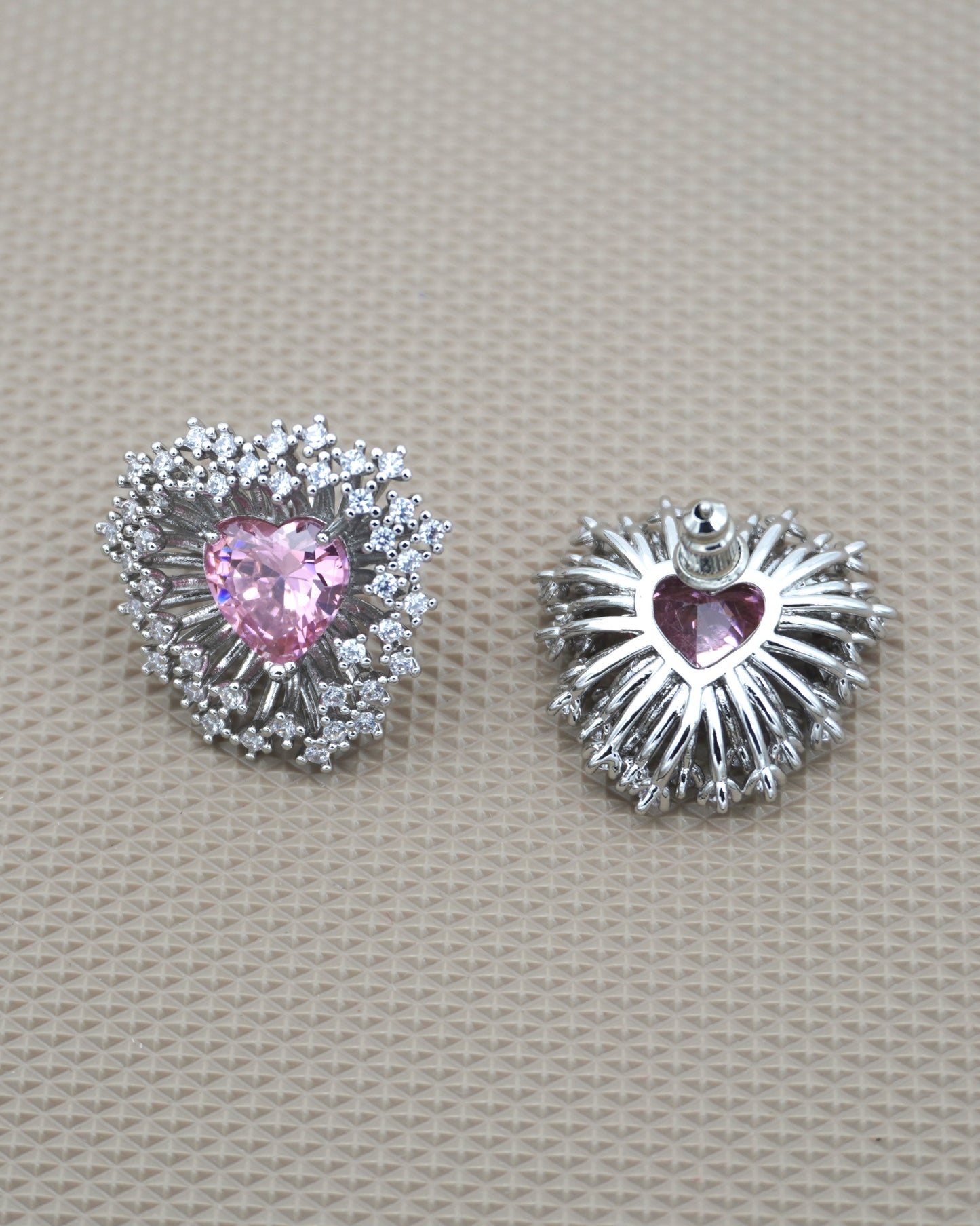 PINK AKSANA ZIRCONIA STUDS