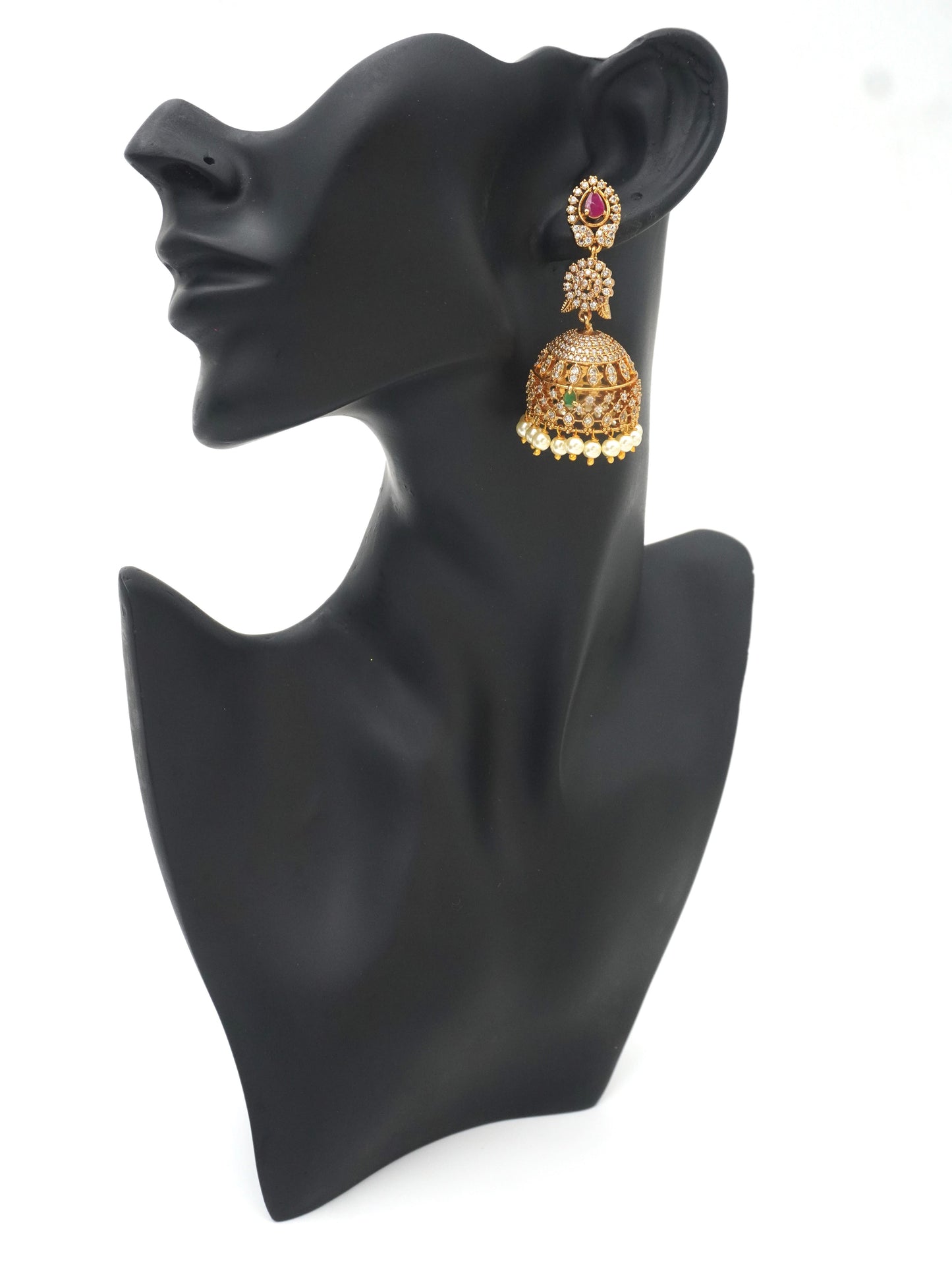 GOLD MEERA ZIRCONIA JHUMKI