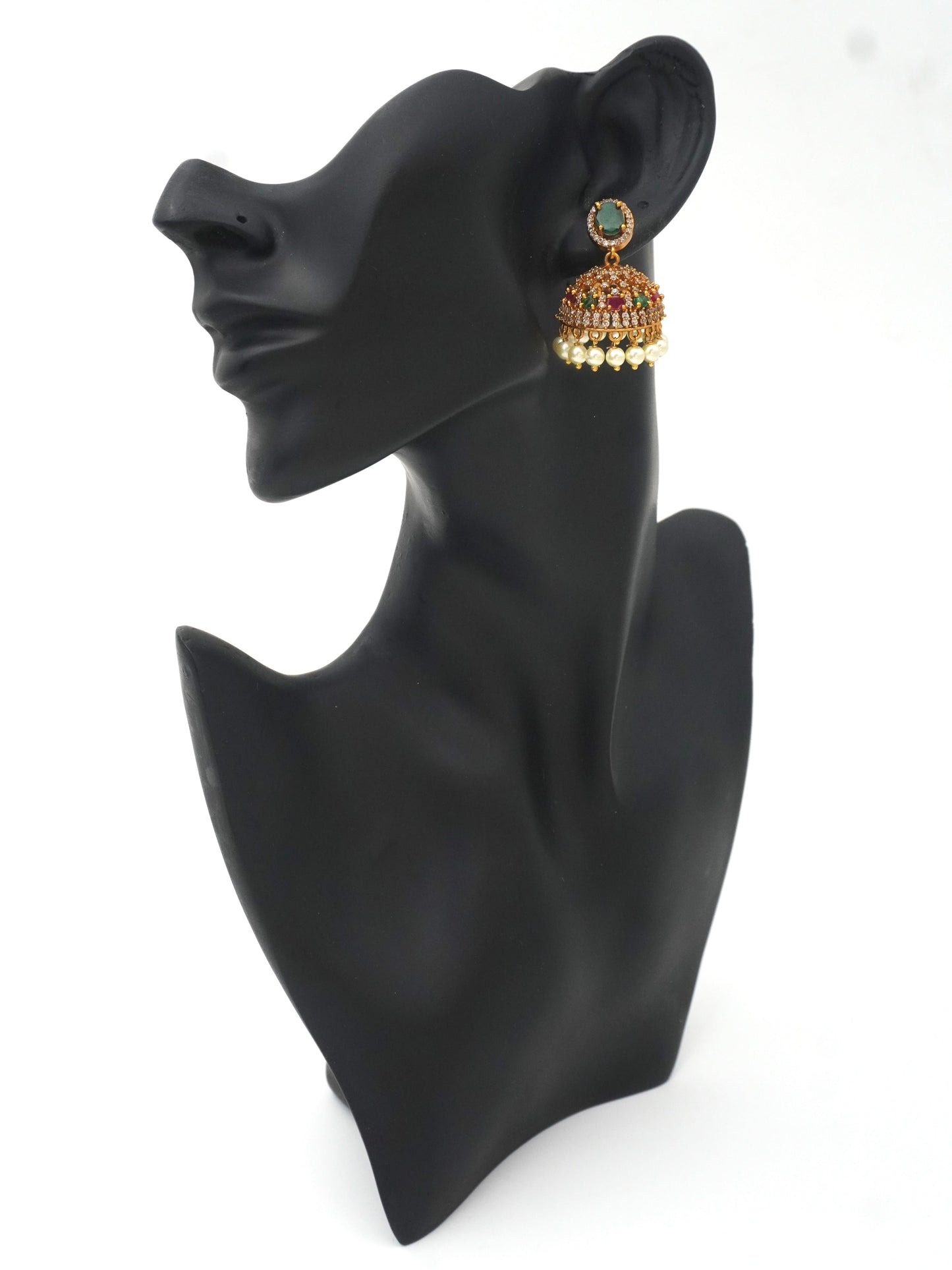 GOLD MEGHANA ZIRCONIA JHUMKI