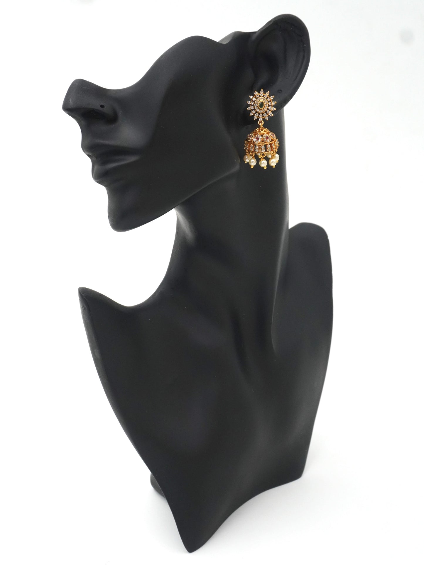 GOLD RUHI ZIRCONIA JHUMKI