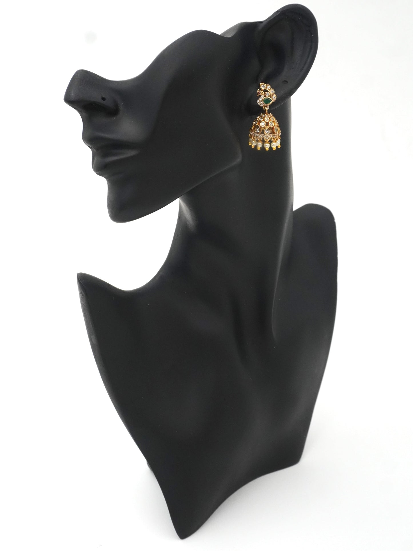 GOLD MORA ZIRCONIA JHUMKI