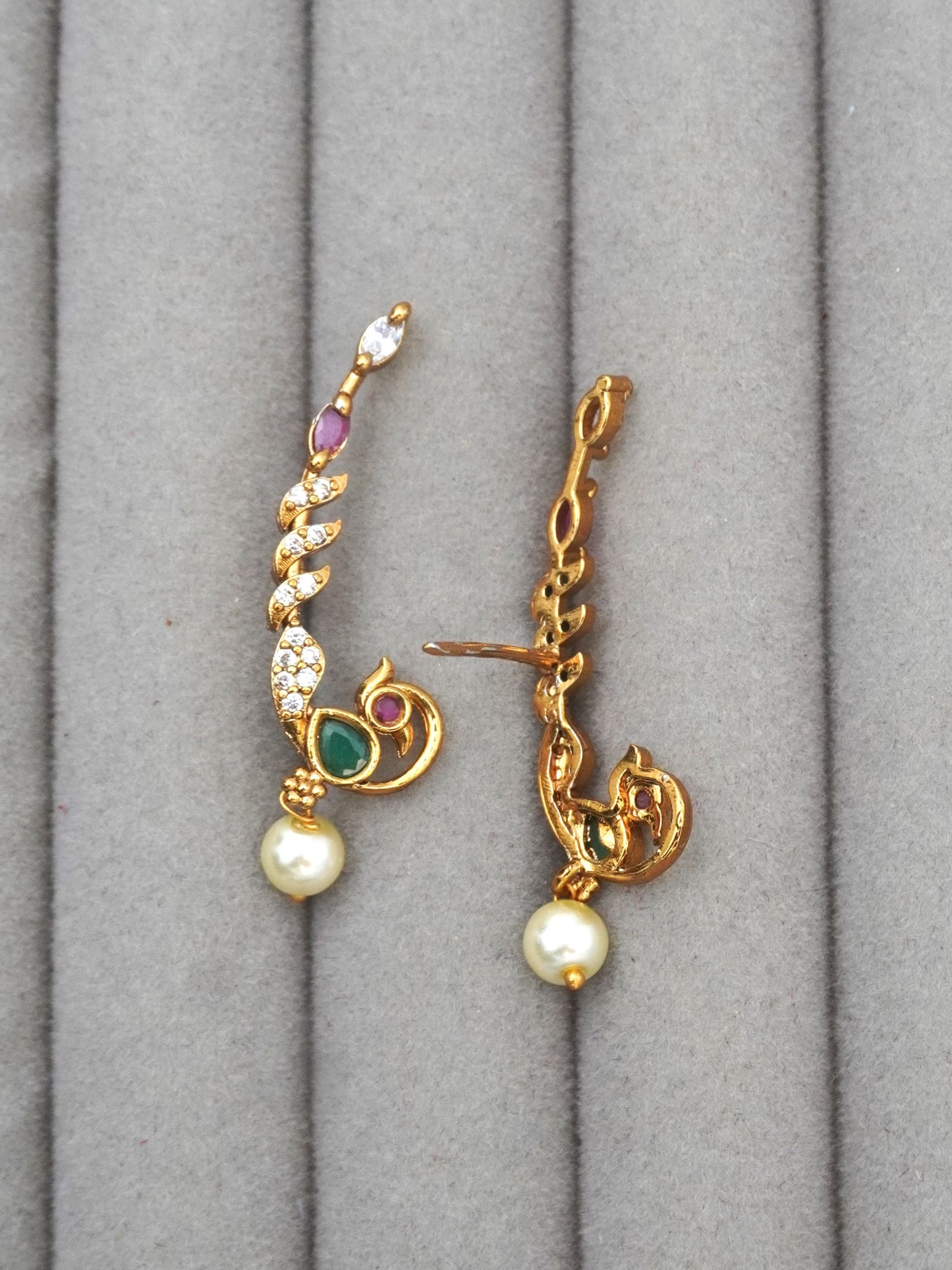 MULTICOLOR CHARUVI ZIRCONIA EARCUFFS