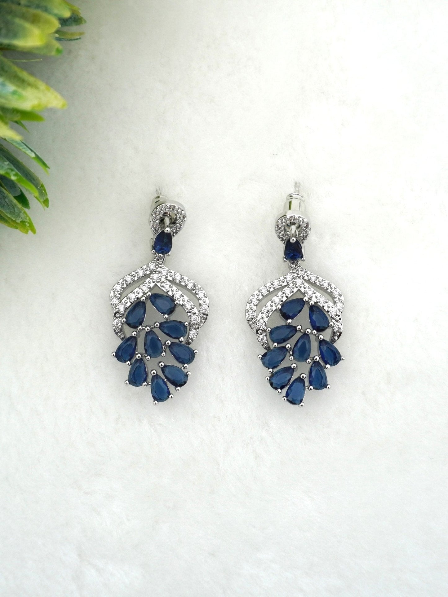 BLUE AMEERA ZIRCONIA EARRINGS - Jewels of Iva