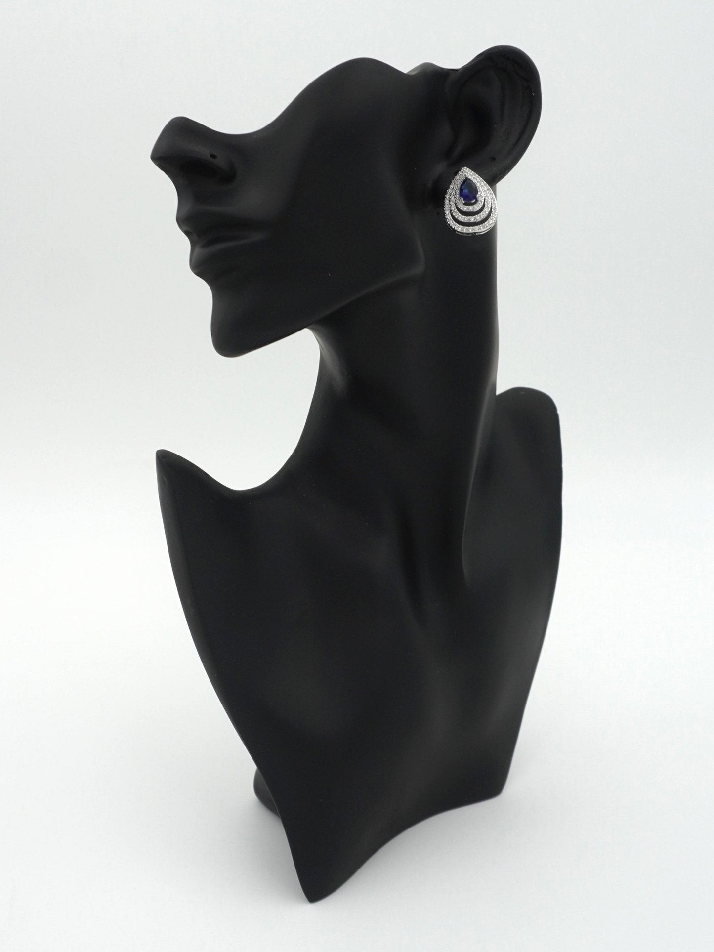 BLUE ANNORA ZIRCONIA STUDS - Jewels of Iva